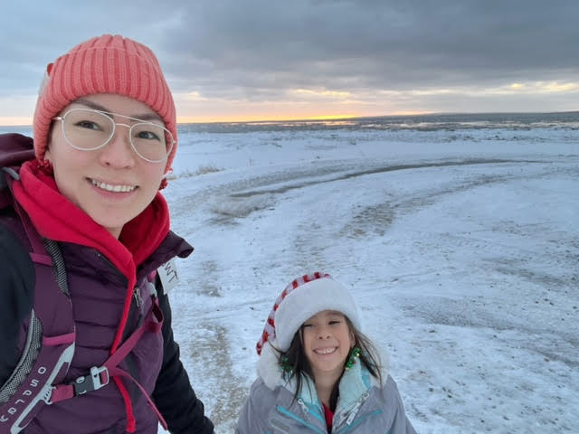 Carolyn George and her daughter, Willow, in Newtok, Alaska