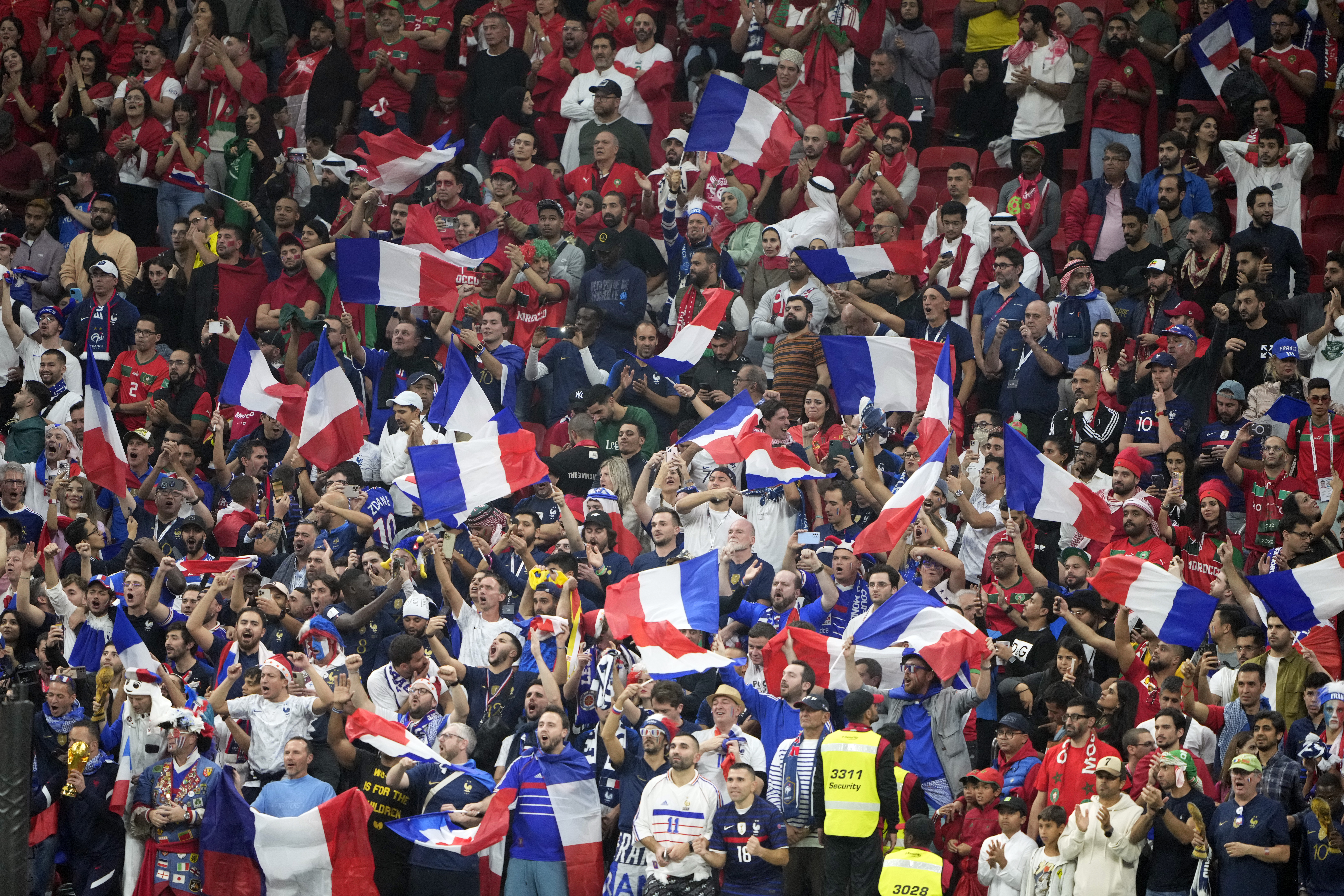 France fans celebrate their side’s victory