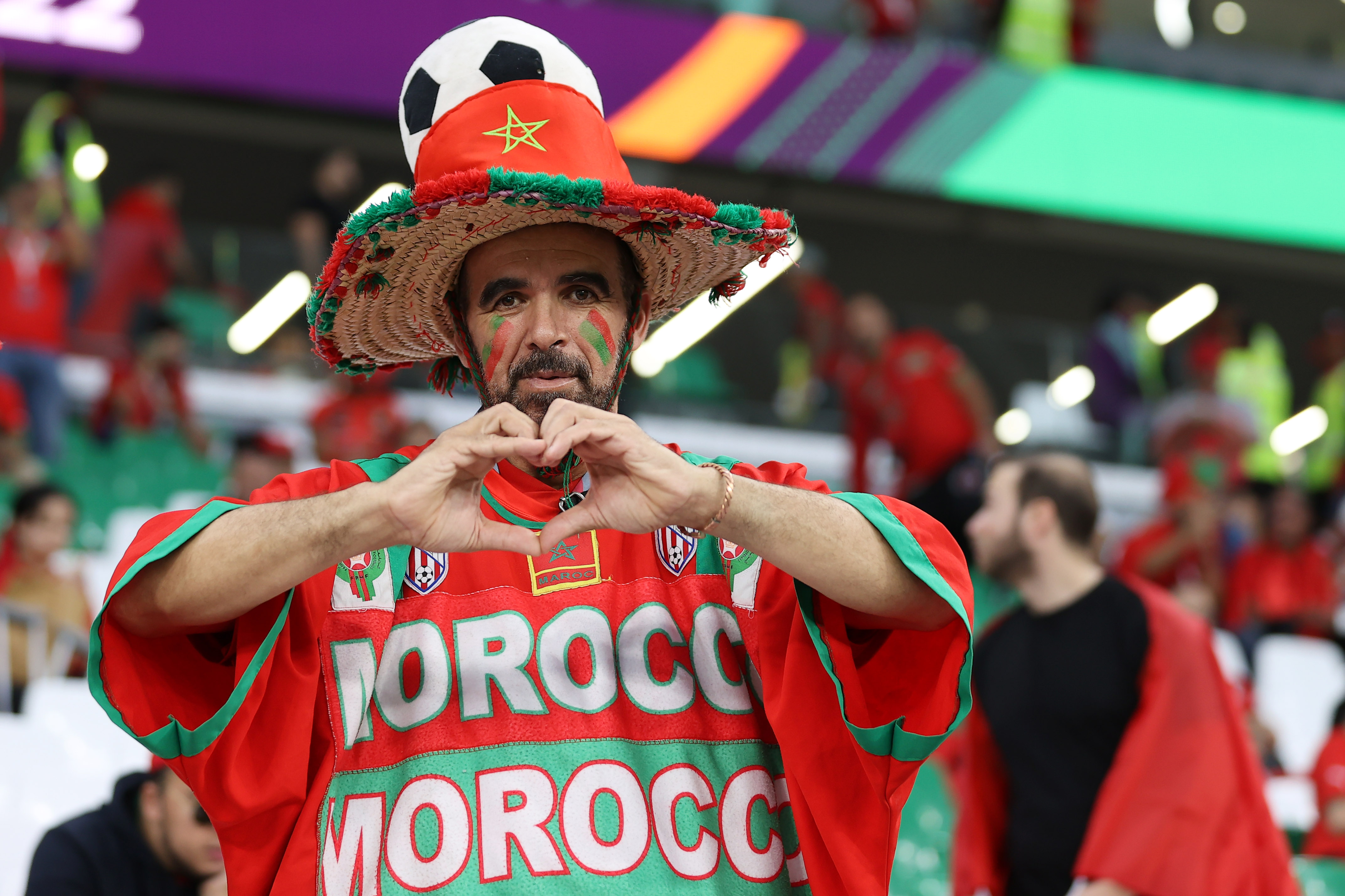Fans gather at the stadium ahead of the match Morocco vs Spain, FIFA World Cup 2022, December 6, Education City Stadium [Showkat Shafi/Al Jazeera]