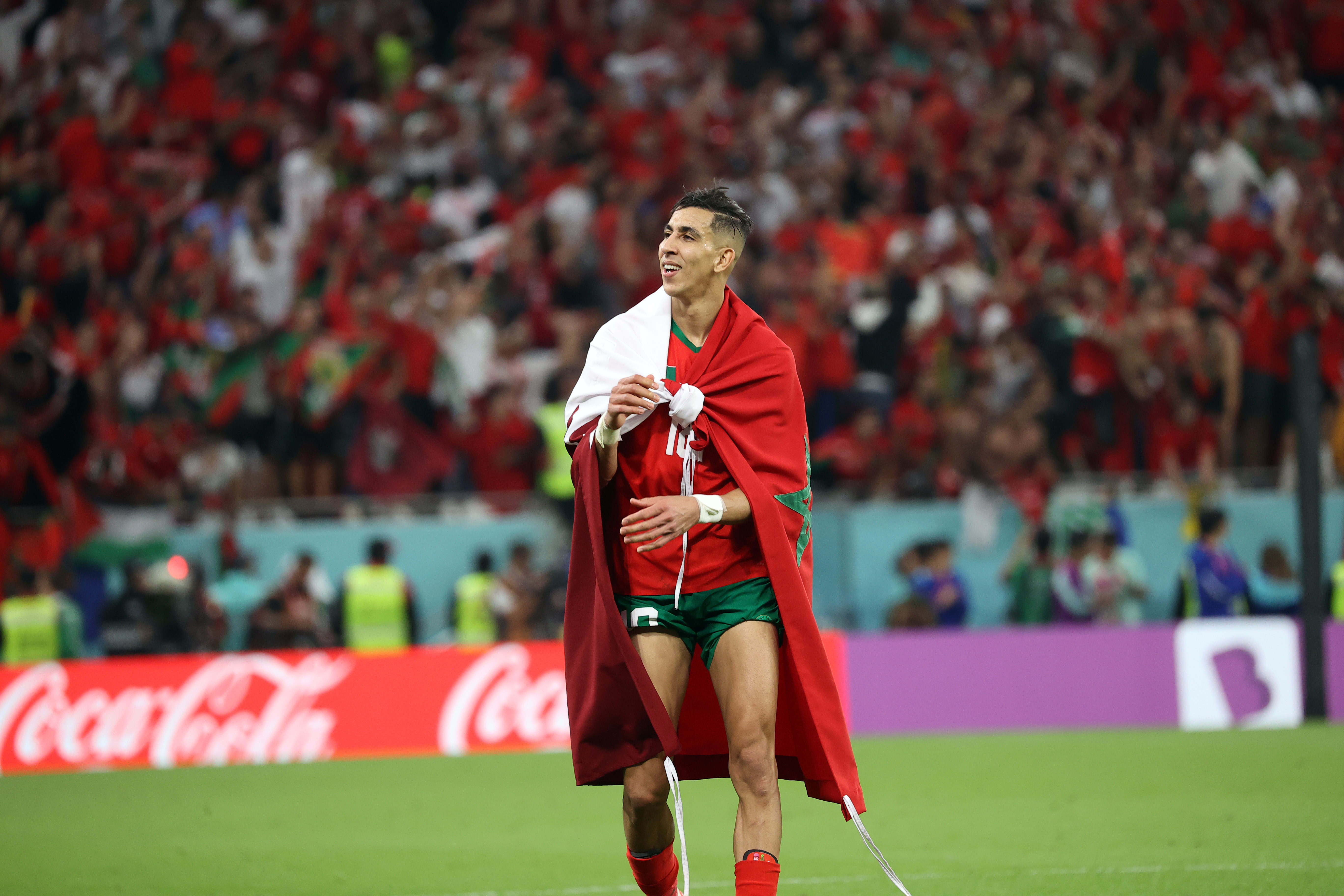 Morocco players celebrate their victory