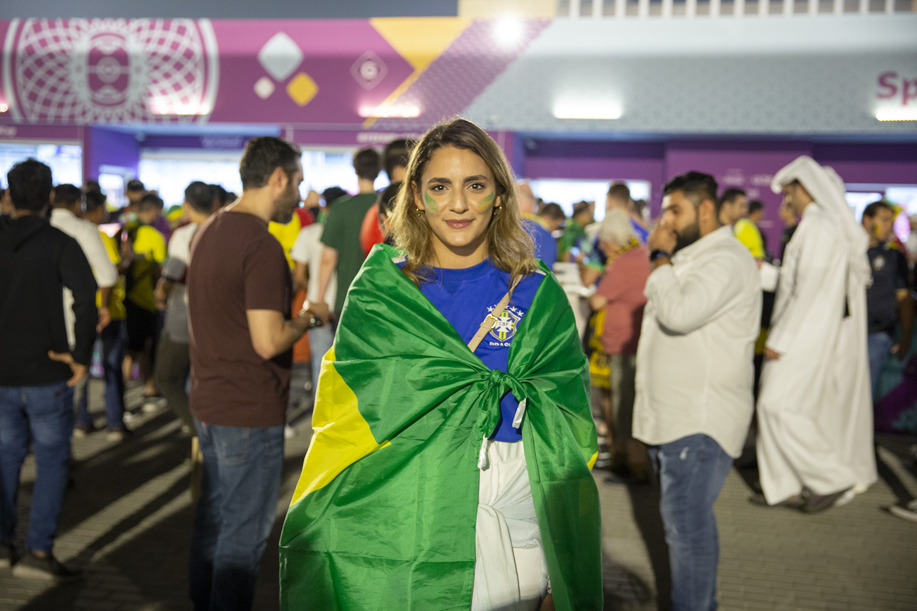 Dalia Abushullaih, a fan from Saudi Arabia, said the World Cup being held in Qatar had encouraged many women from other Arab nations to attend the tournament. (Hafsa Adil/Al Jazeera)