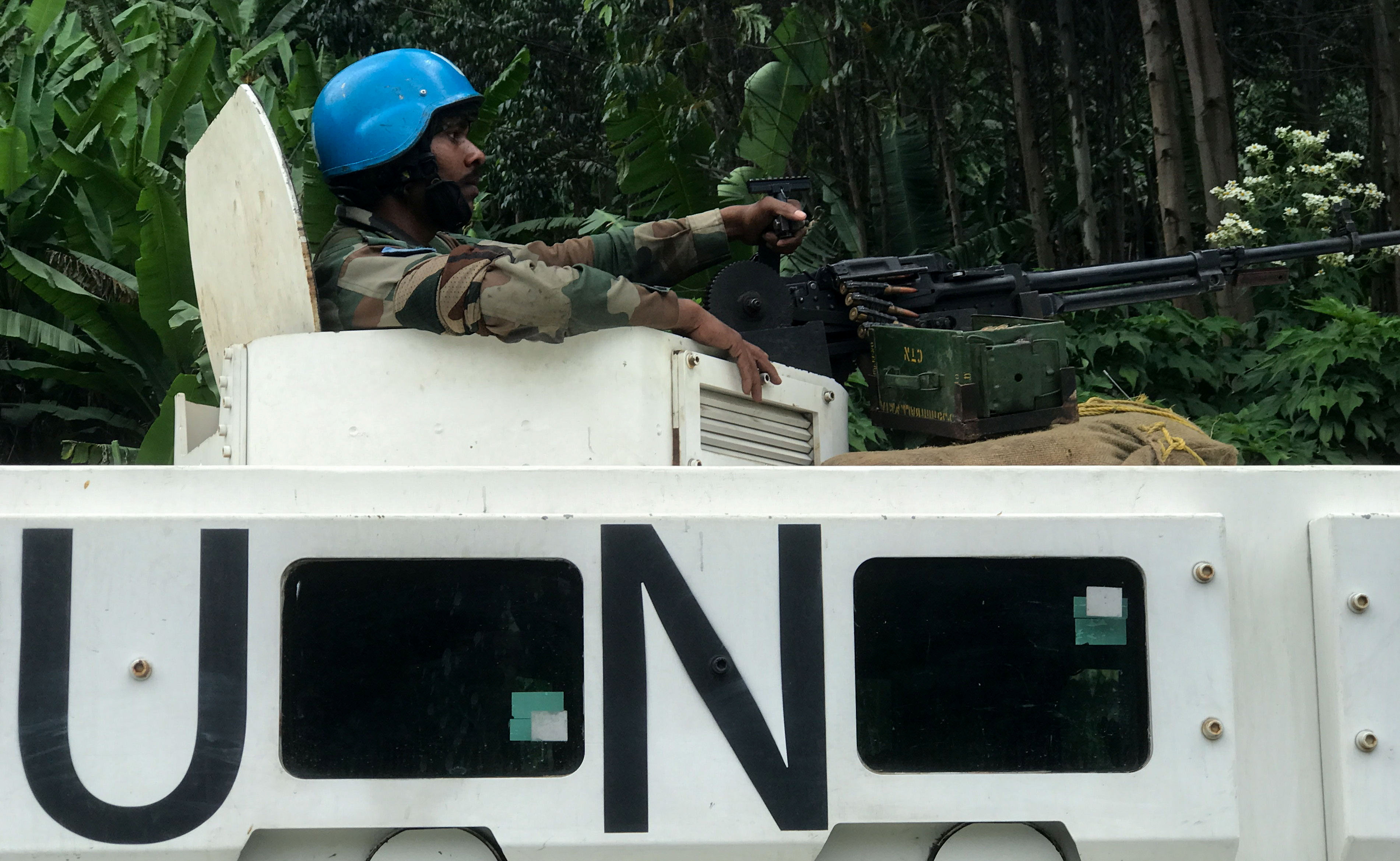MONUSCO peacekeepers on patrol in DR Congo