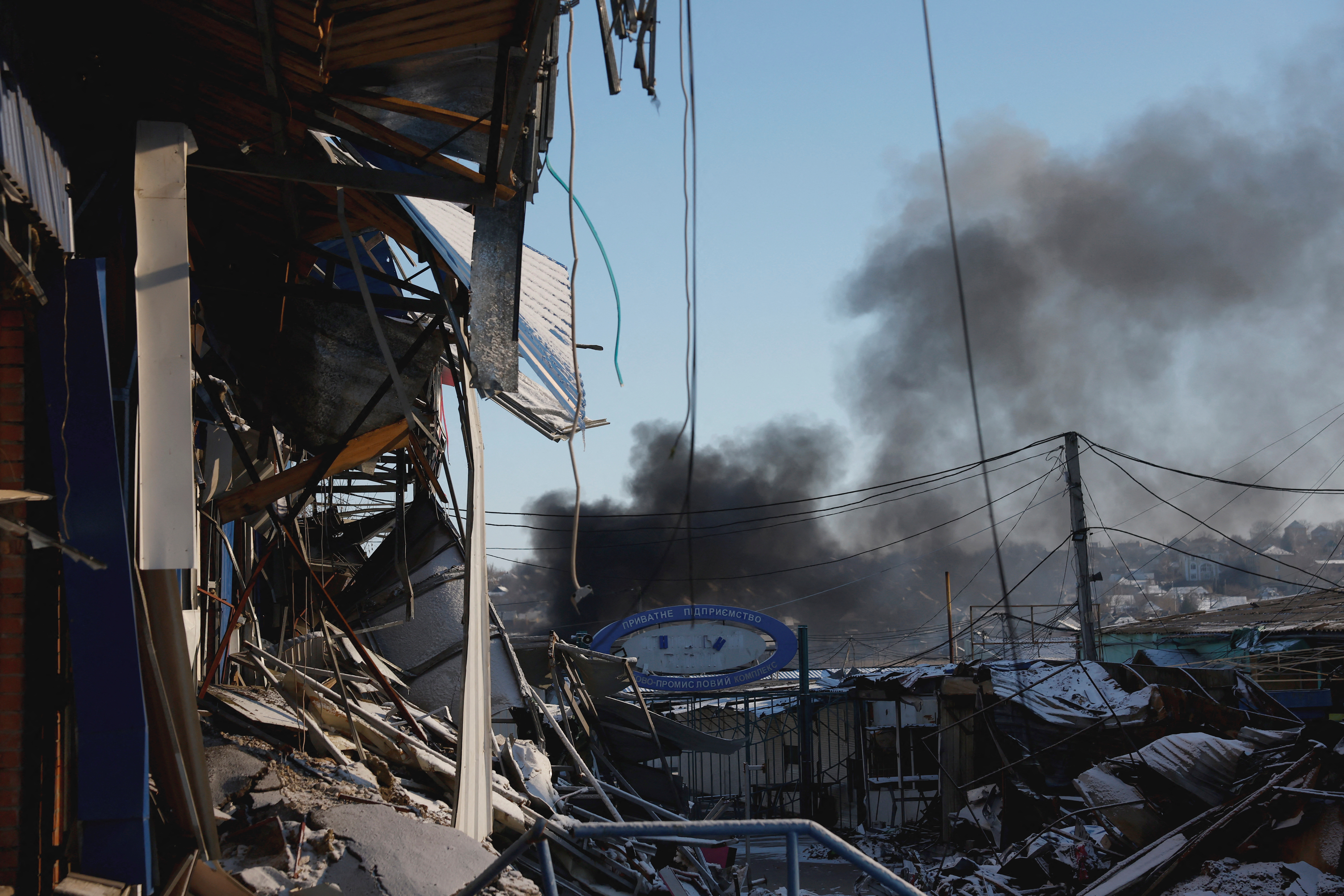 Plumes of smoke rise from the frontline Donbas city of Bakhmut after struck by Russia during a 36-hour ceasefire.