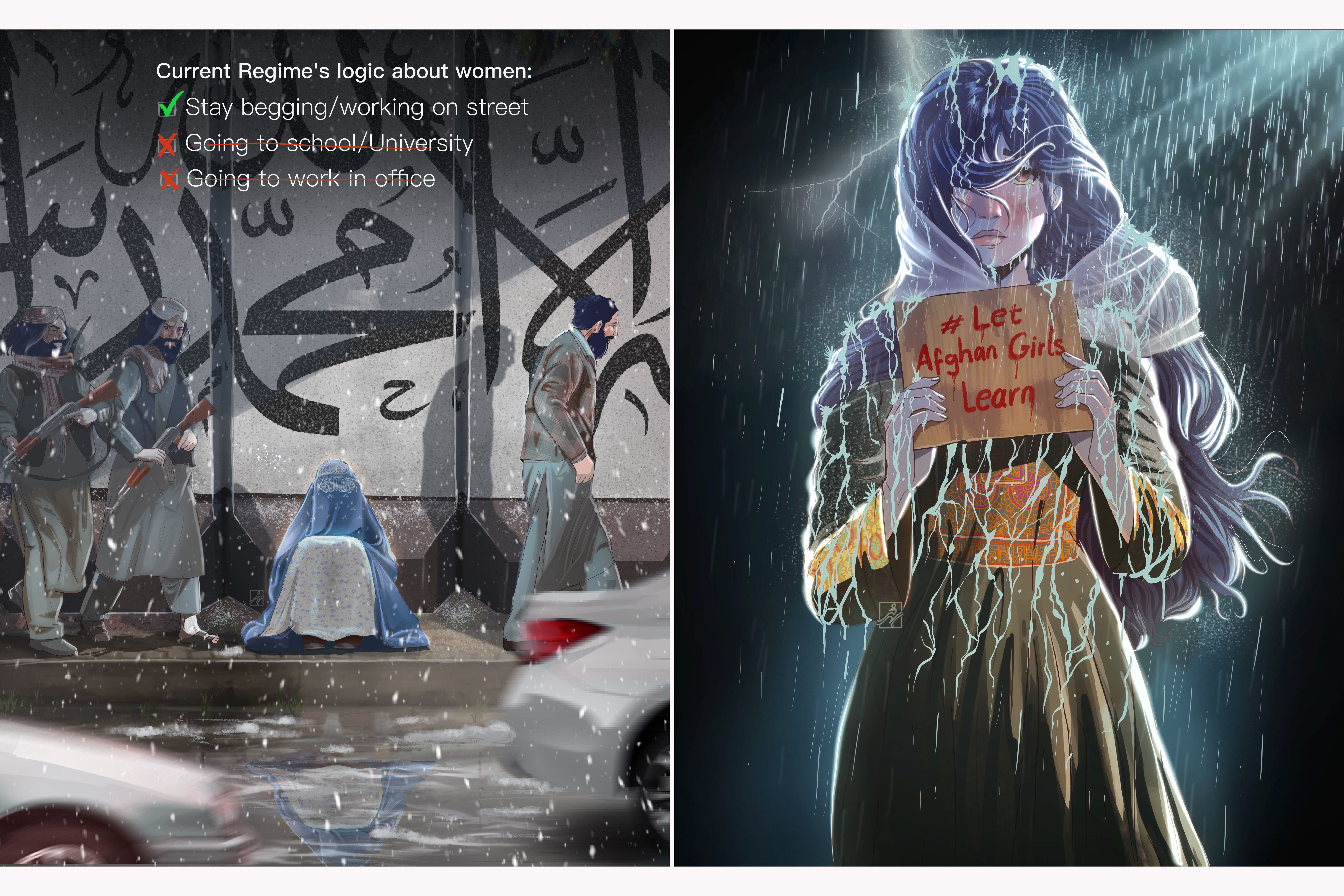 Afghan Cartoonist Uses Talents to Amplify The Plight of Women Back Home