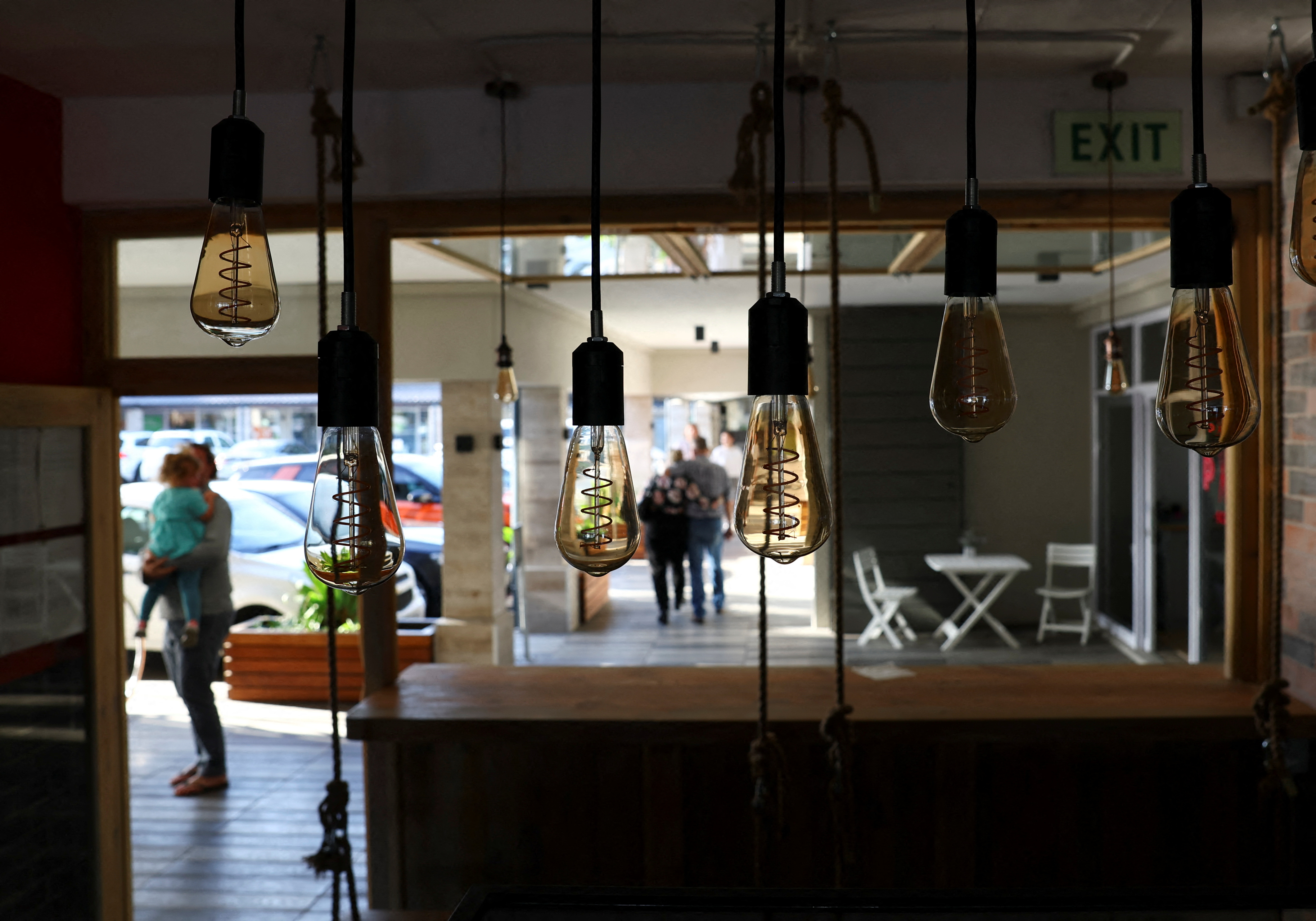 Lights are out in a shop in Cape Town, South Africa