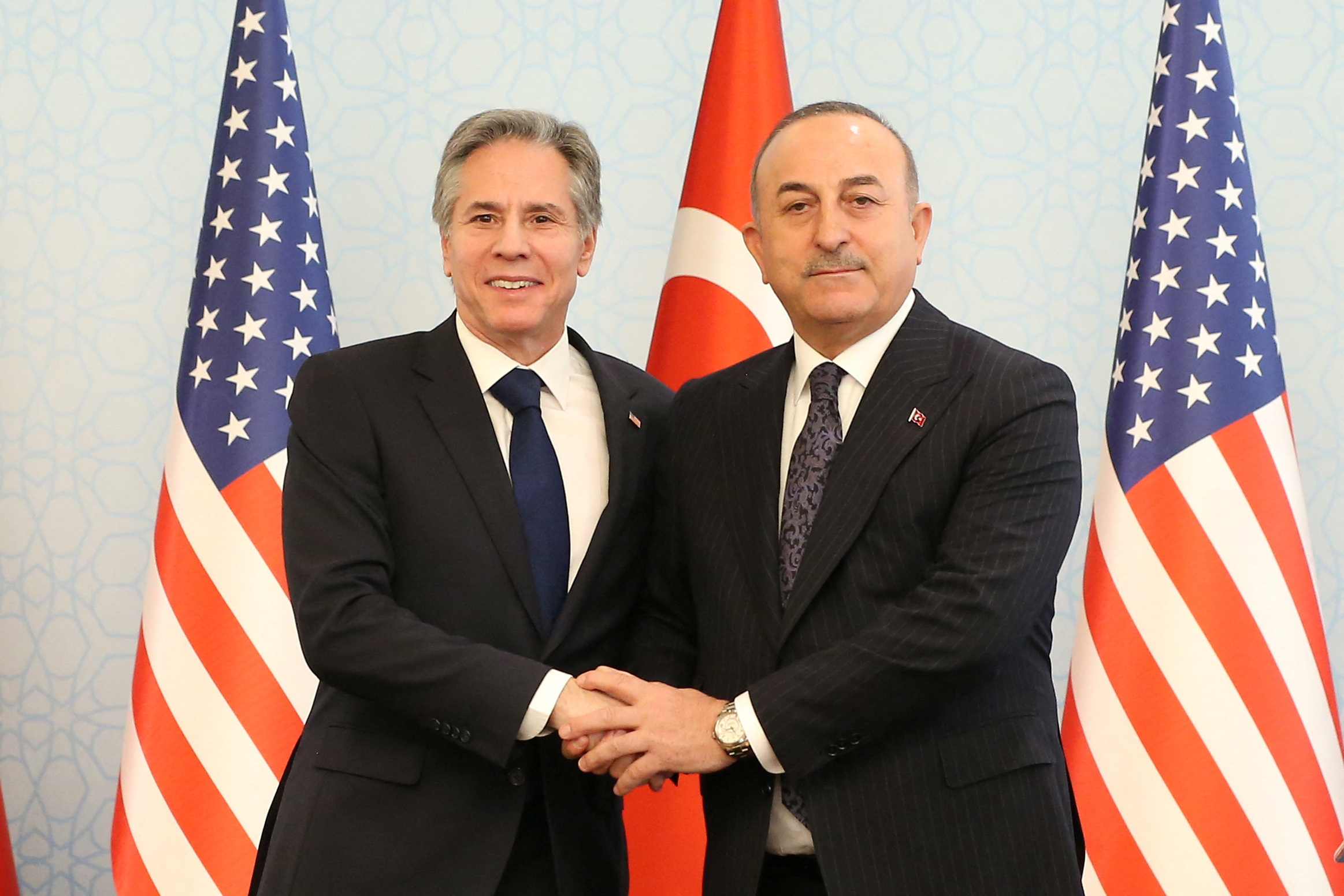 U.S. Secretary of State Antony Blinken and Turkish Foreign Minister Mevlut Cavusoglu