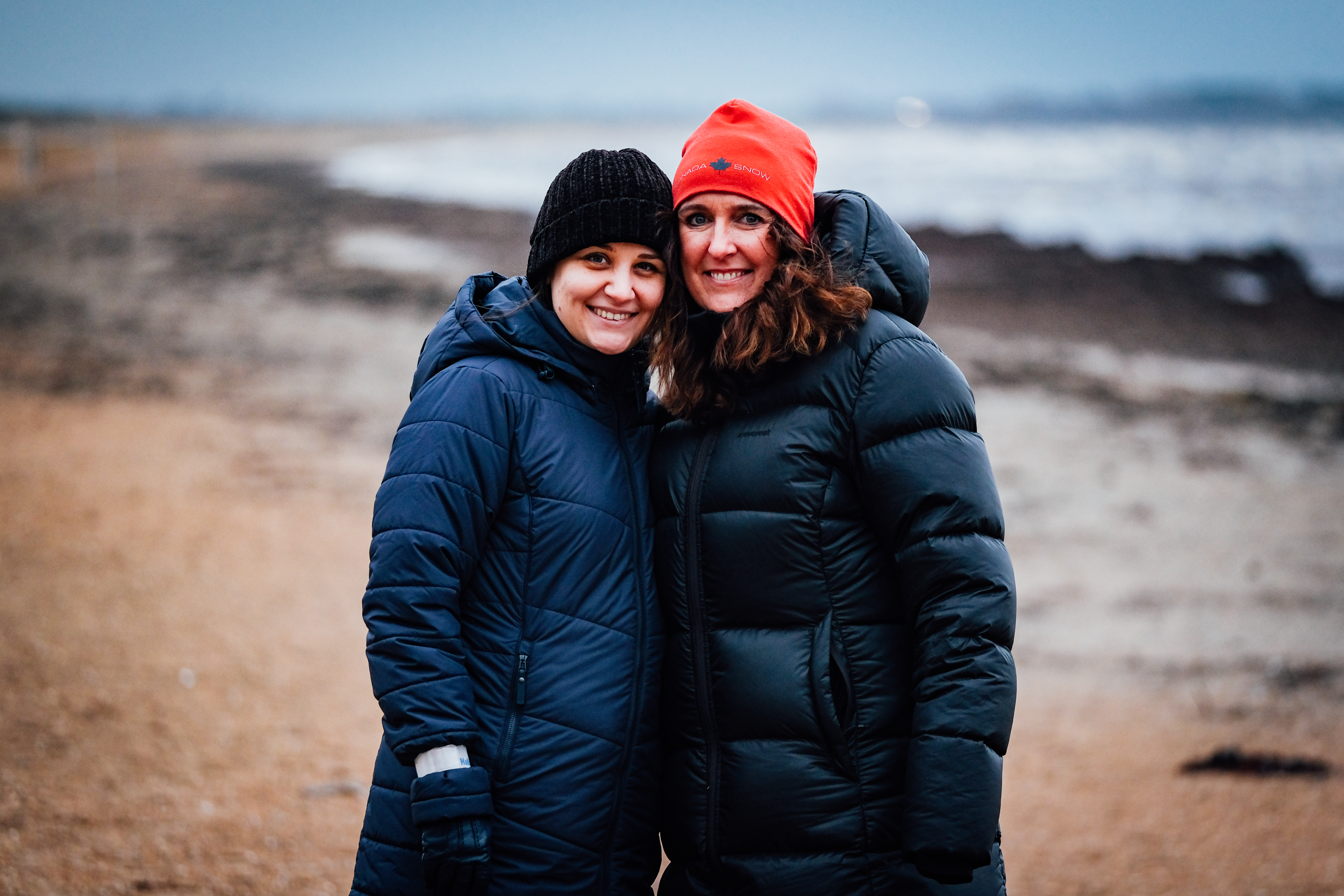 Two women at a beach in Sweden