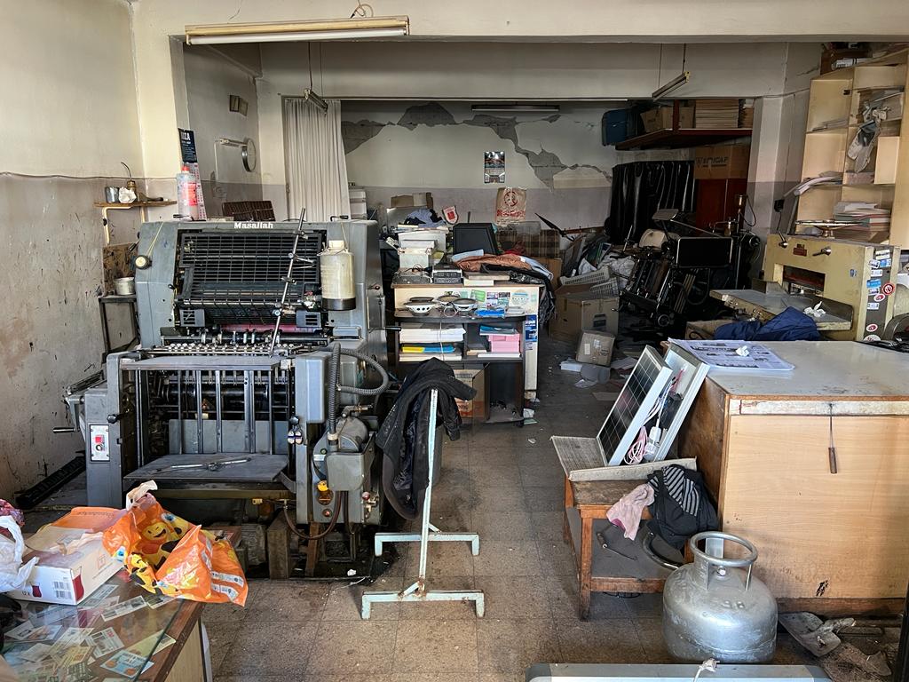 The office of Suat Yenipınar's newspaper in Pazarcık, Turkey, seen here on February 16, 2023 [Patrick Keddie/Al Jazeera]