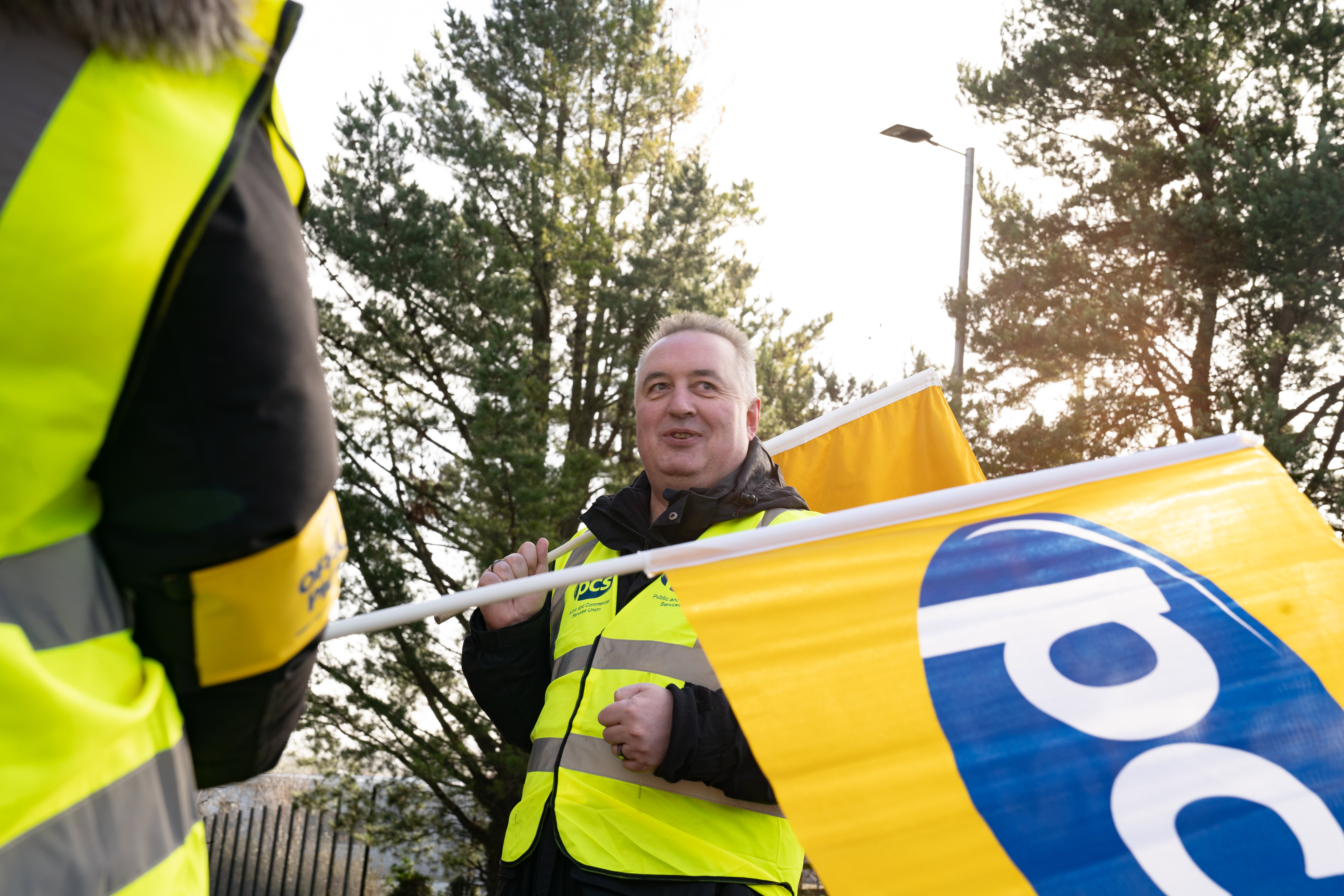 Mark Dollar at a picket line
