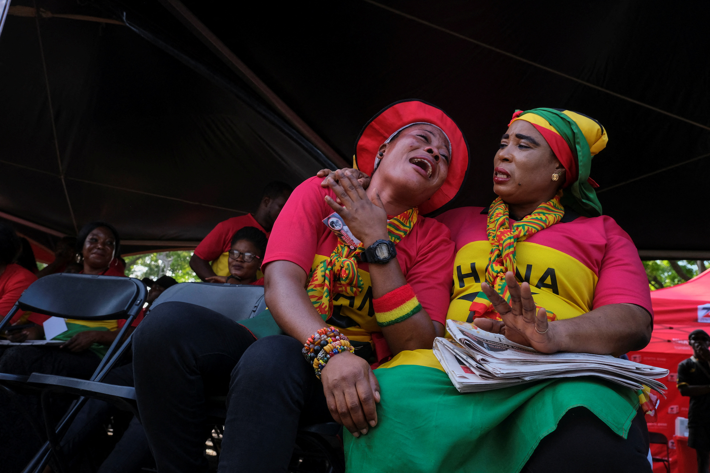 Mourners attend the state-assisted funeral of the late Ghanaian footballer Christian Atsu Twasam, 31-year-old, in Accra, Ghana