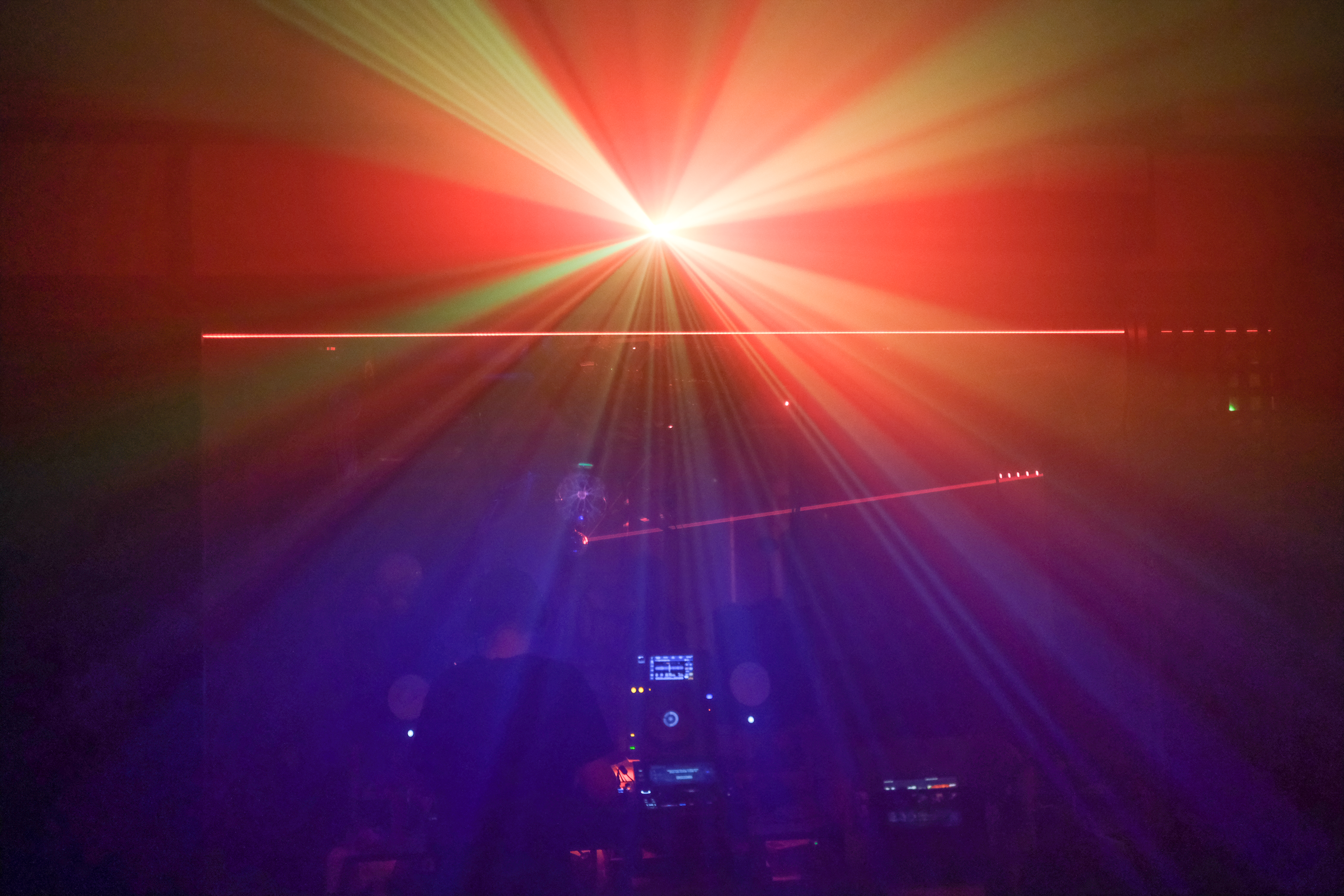 A photo of a music event and the lighting.