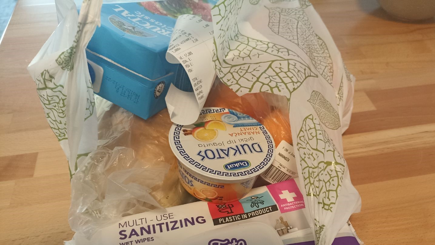 Food in a grocery bag