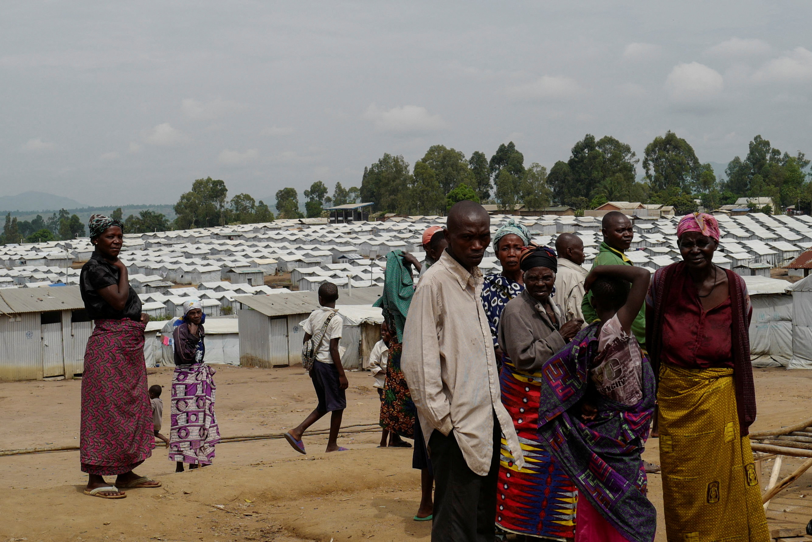 Internally displaced Congolese people are seen at the Kigonze IDP camp in Bunia, Ituri province