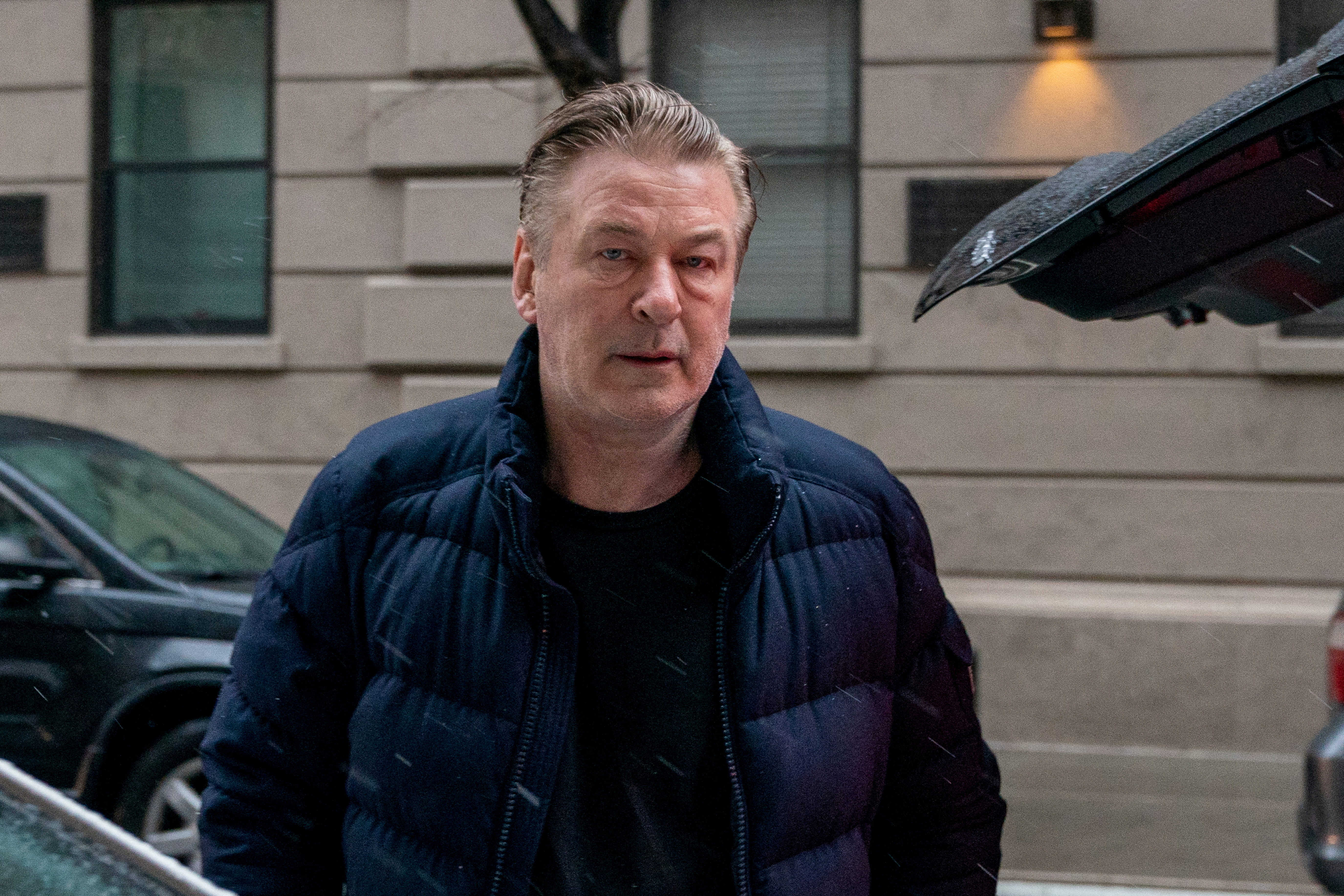Actor Alec Baldwin departs his home in New York