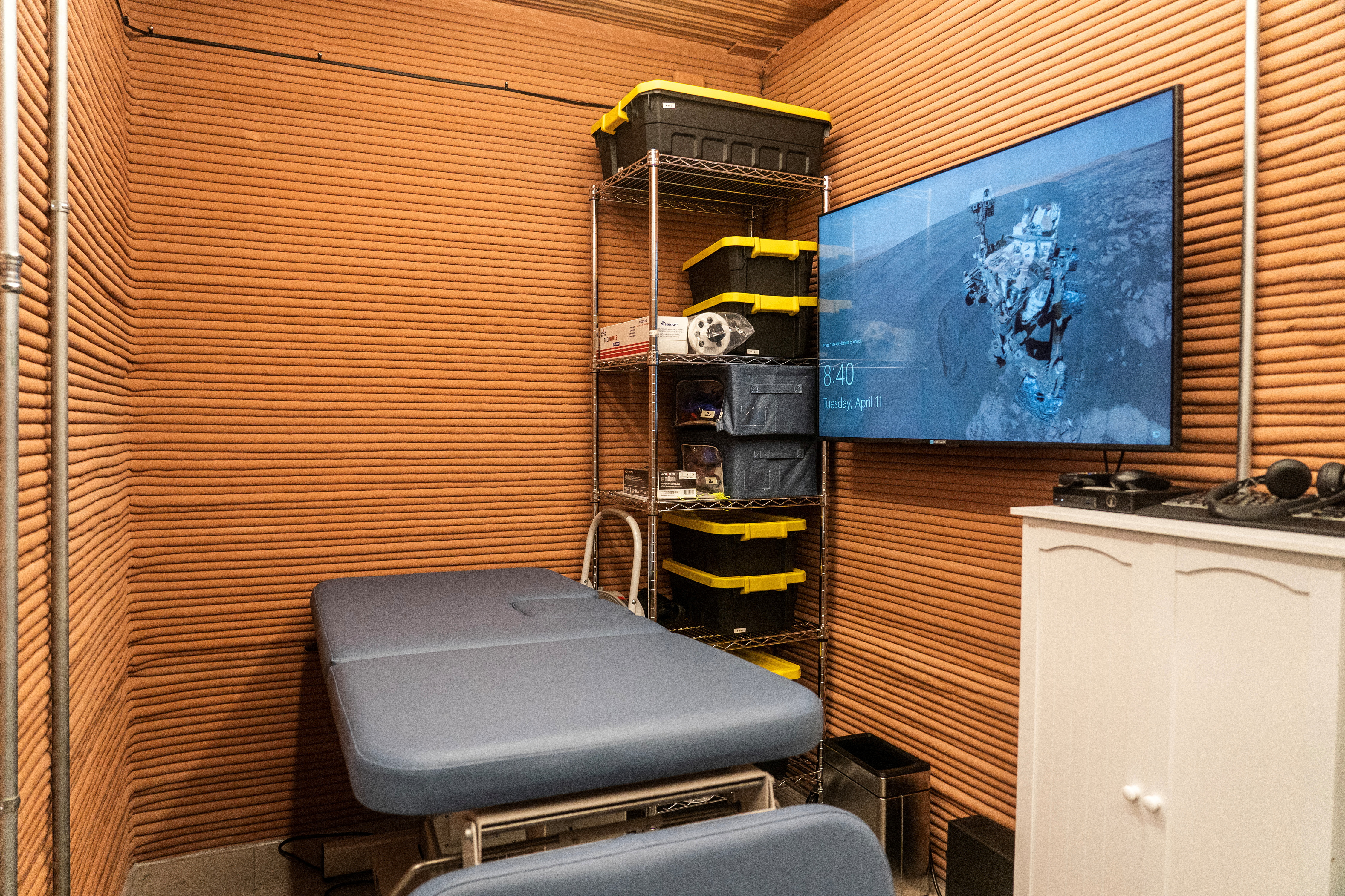 A medical bay is seen inside the Mars Dune Alpha, NASA's simulated Mars habitat