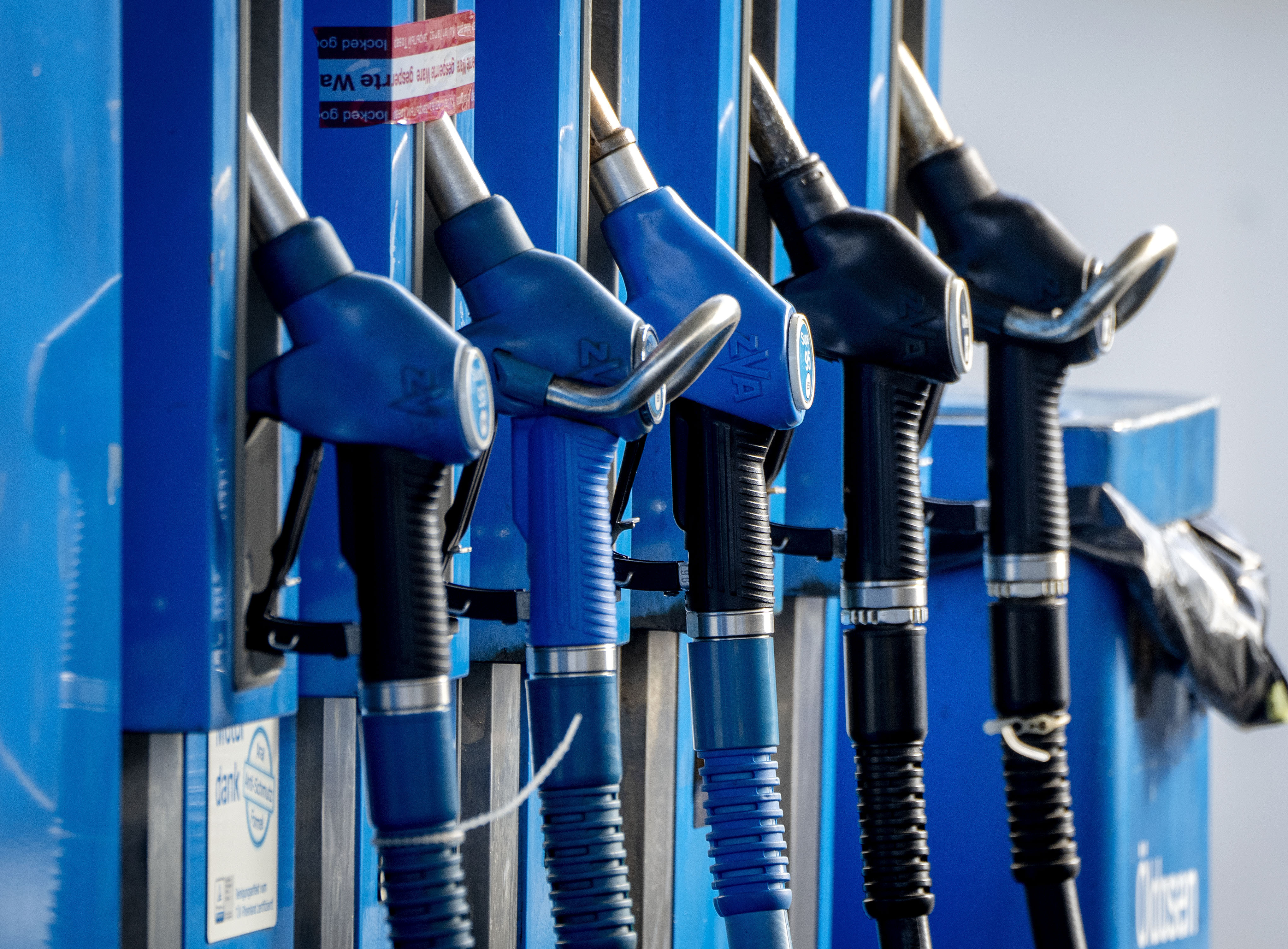 Pumps at a gas station