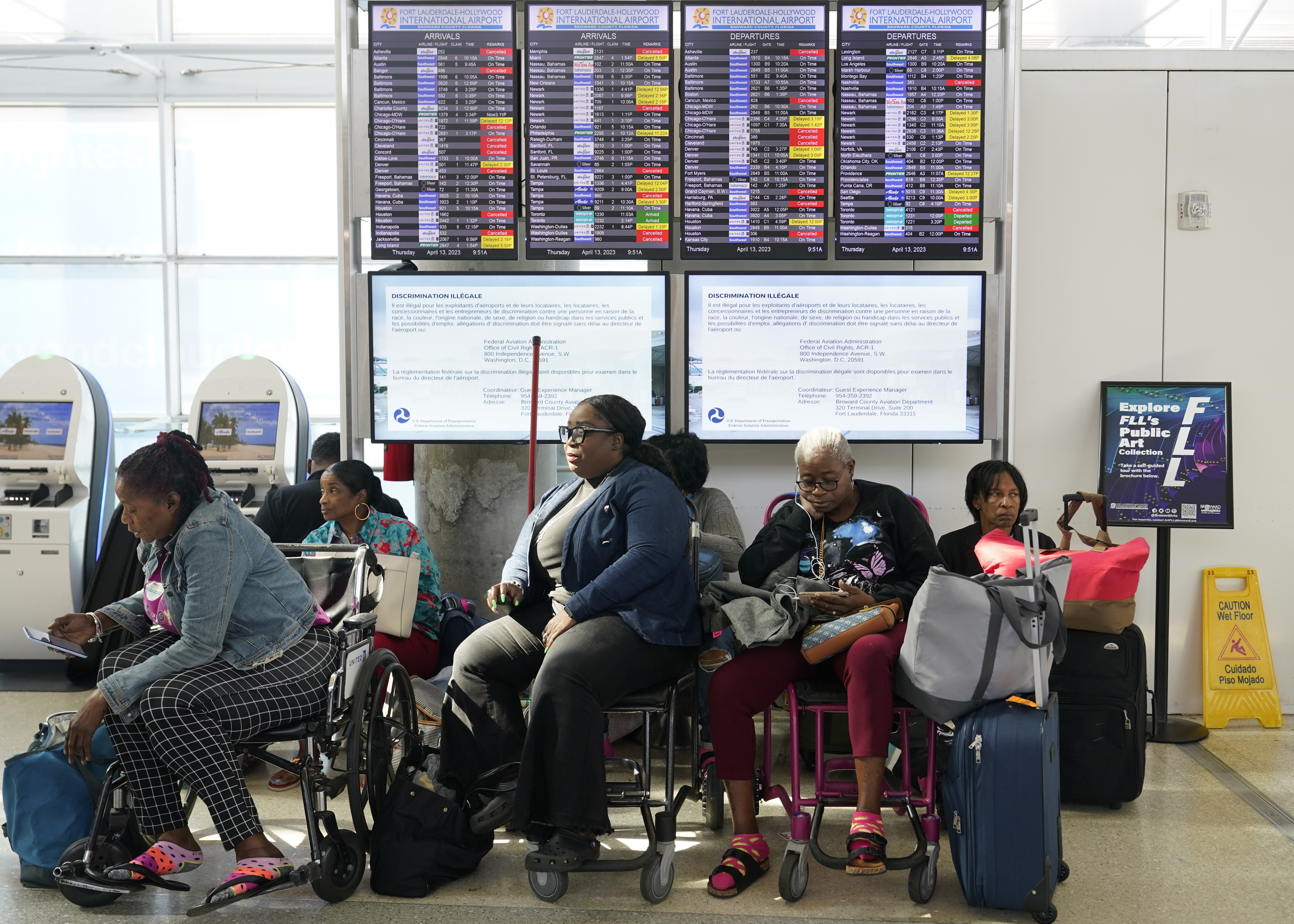 Passengers wait for flights to resume in Fort Lauderdale, Florida, US