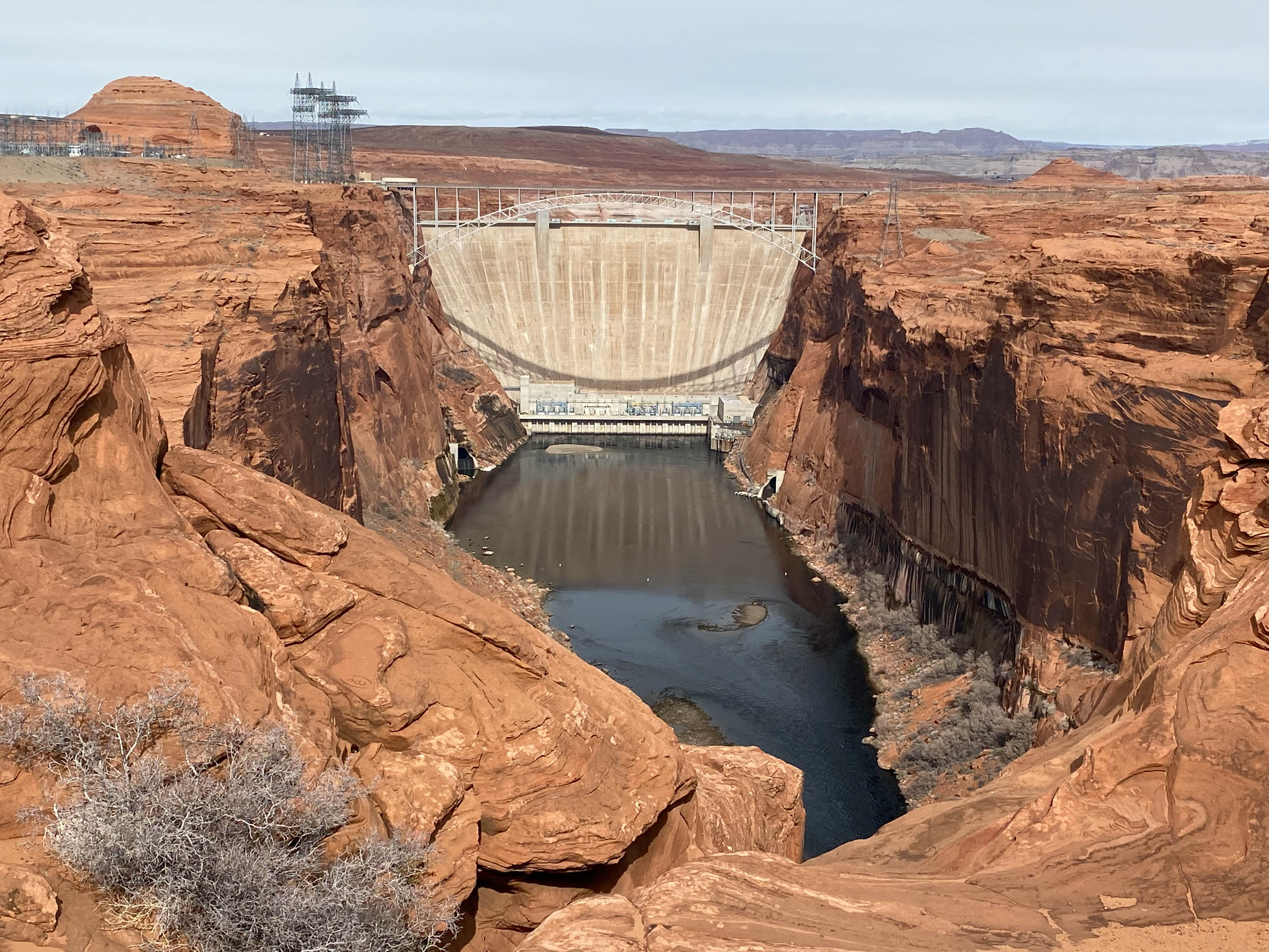 A view of Glen Canyon Dam on the Colorado River