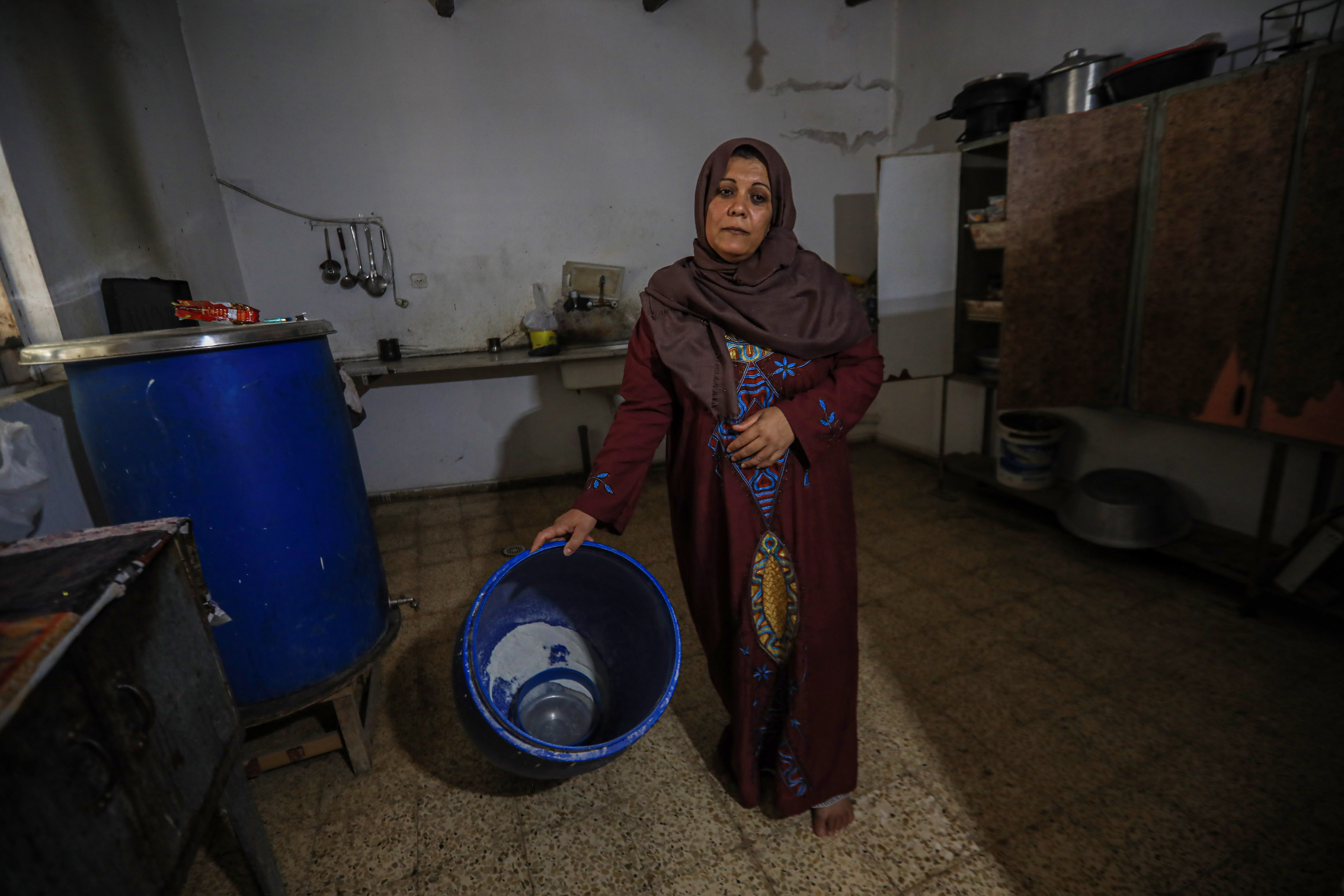 A woman in poor home 