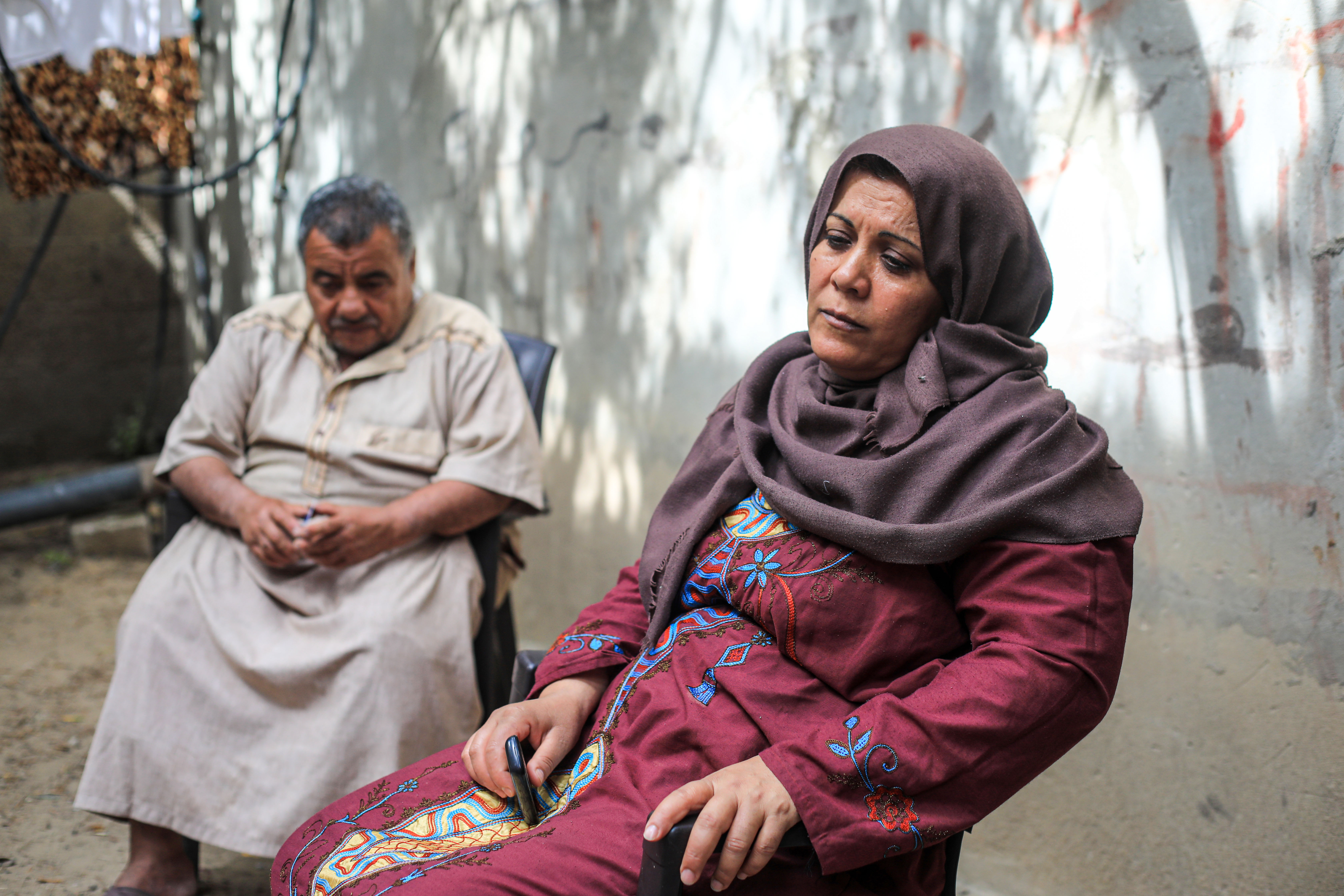 A woman and her husband