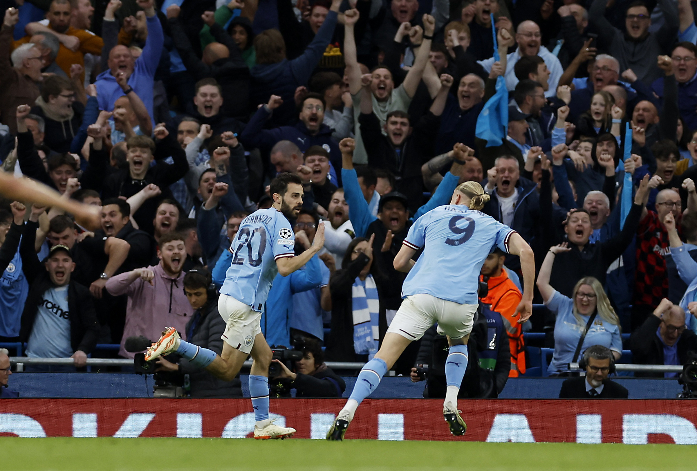 Bernardo Silva celebrates scoring their second goal