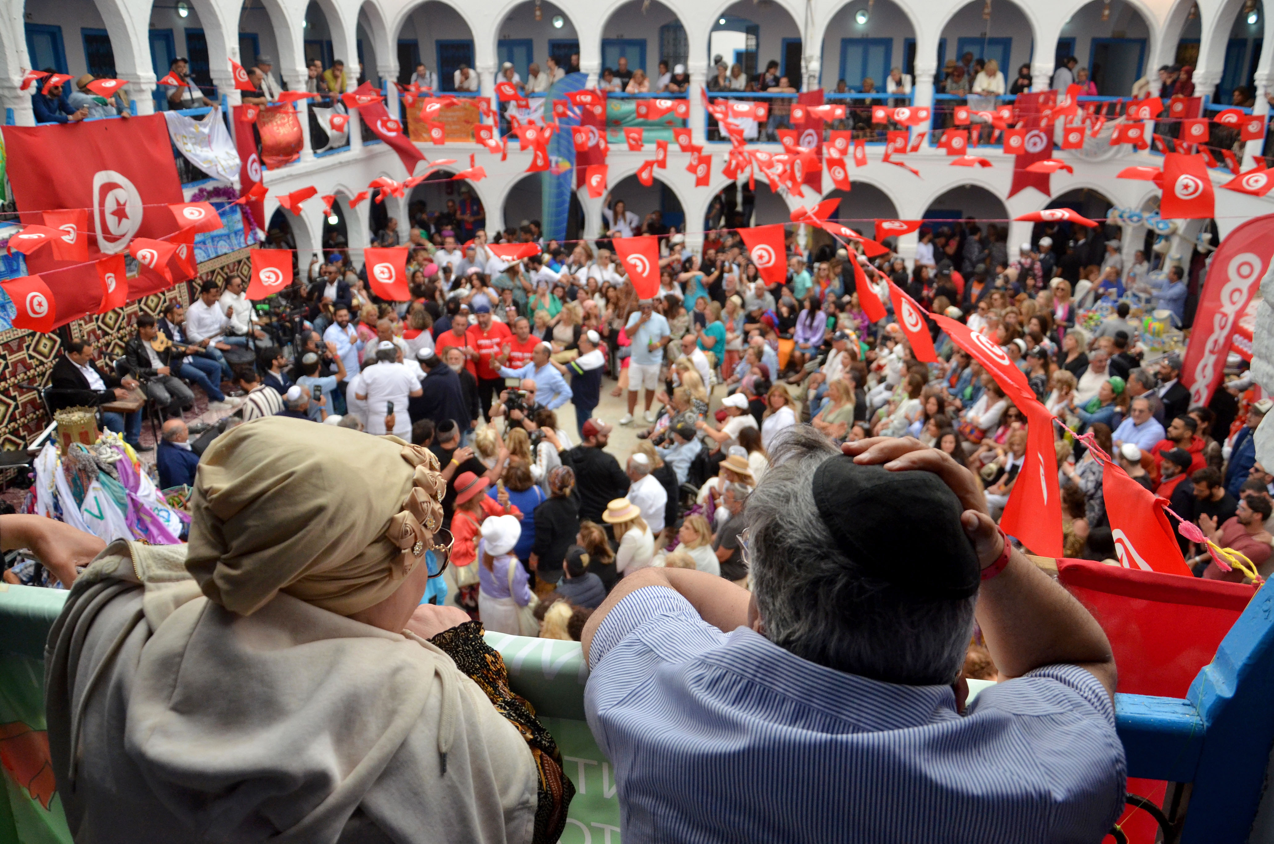 Jewish worshippers attend the annual Jewish pilgrimage to the Ghriba synagogue in Tunisia's southern resort island of Djerba