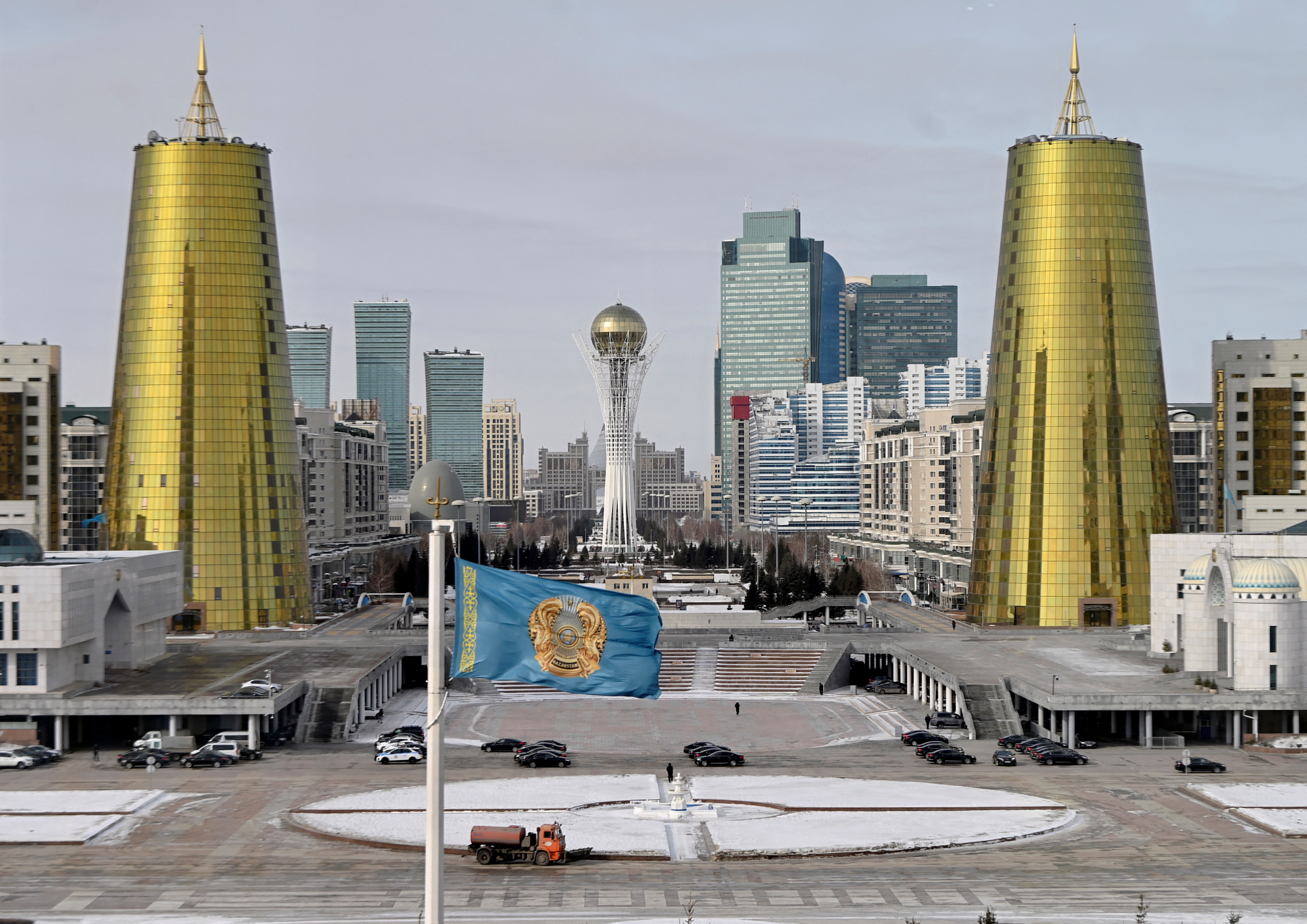 A view from Ak Orda Presidential Palace shows central Astana