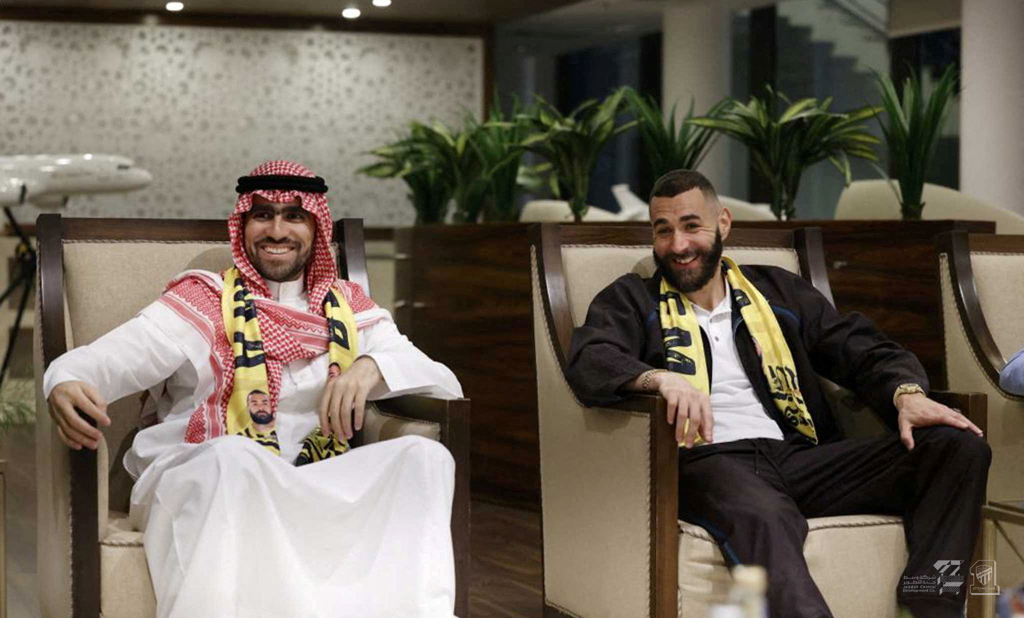 Saudi Arabian soccer team Al Ittihad player Karim Benzema arrives in Jeddah, Saudi Arabia, in this handout photo obtained by Reuters June 7, 2023. Al Ittihad/Handout via REUTERS THIS IMAGE HAS BEEN SUPPLIED BY A THIRD PARTY. MANDATORY CREDIT TPX IMAGES OF THE DAY