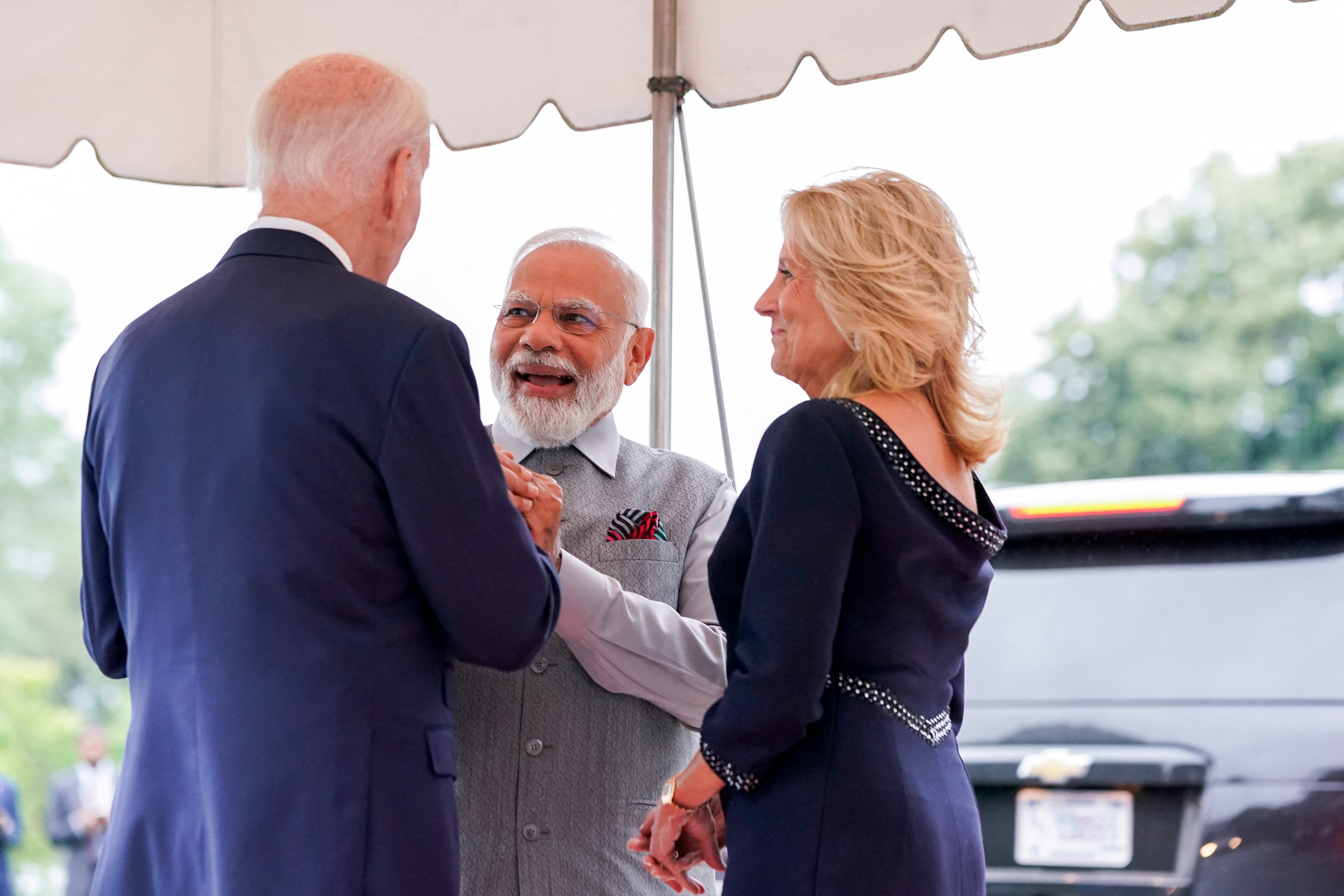 U.S. President Joe Biden and first lady Jill Biden welcome Prime Minister of India Narendra Modi to the White House in Washington, U.S., June 21, 2023