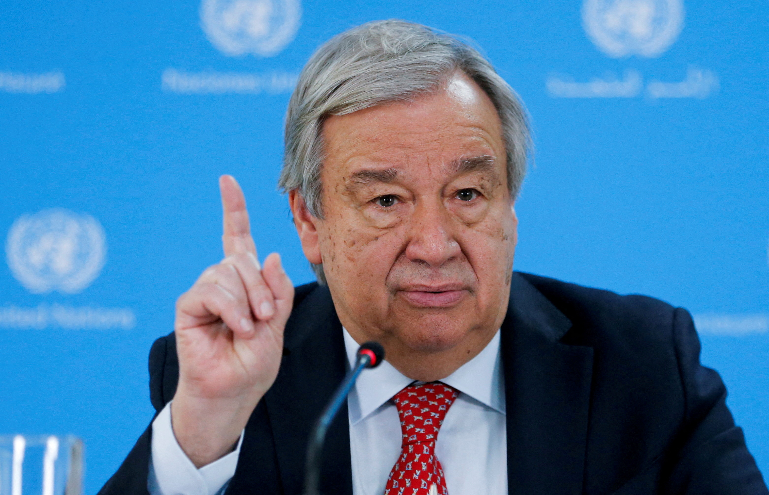 FILE PHOTO: United Nations Secretary-General Antonio Guterres speaks at a press conference at the United Nations complex in Gigiri, Nairobi, Kenya May 3, 2023. REUTERS/Thomas Mukoya/File Photo
