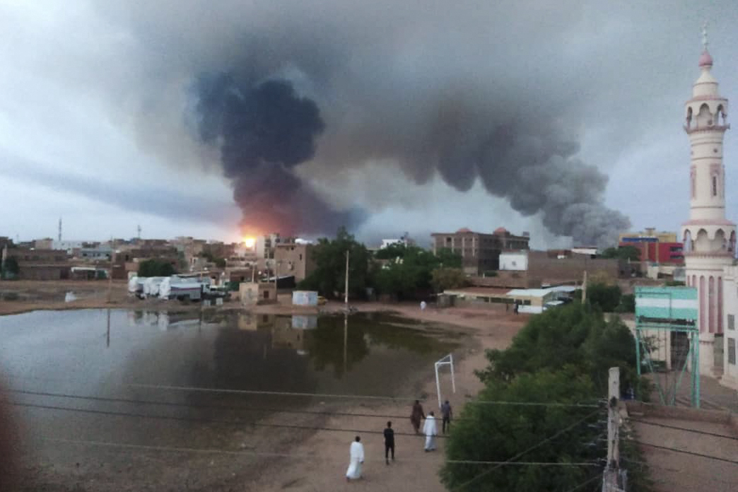 Smoke rises over Khartoum, Sudan, Wednesday, June 7, 2023. Saudi Arabia and the United States have urged Sudan's warring parties to agree to and "effectively implement" a cease-fire as the fighting in the northeastern African nation showed no signs of abating.