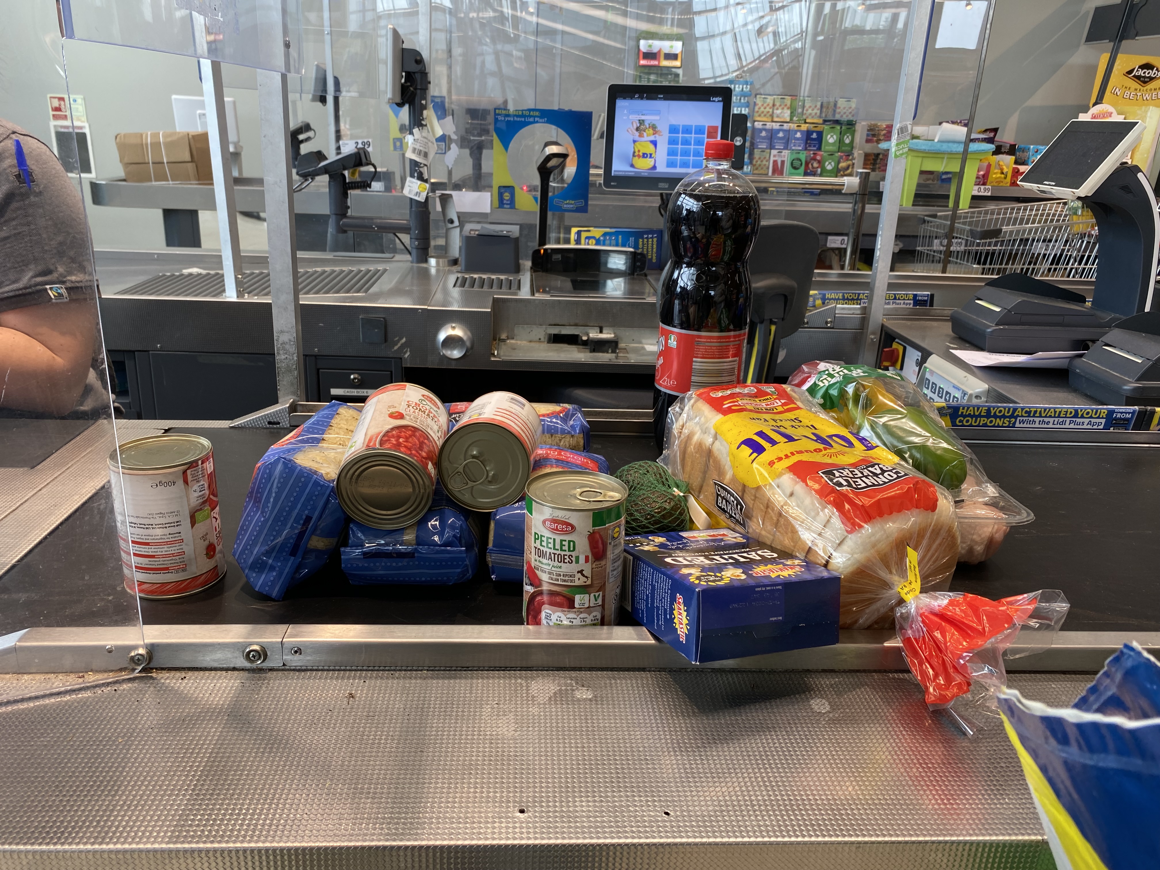 Food at a supermarket till point 