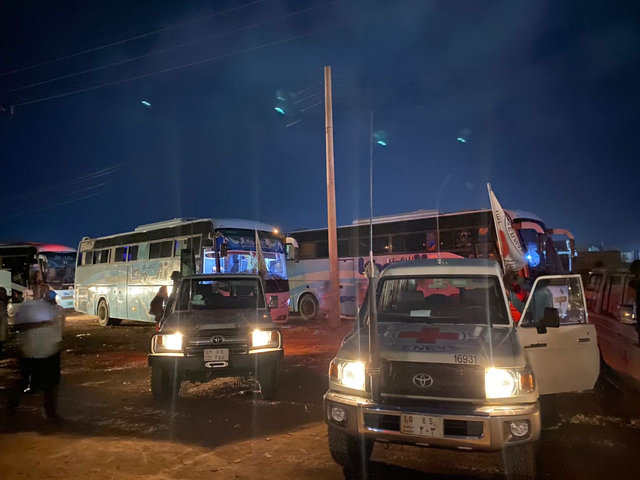 The evacuation process of the children takes place 