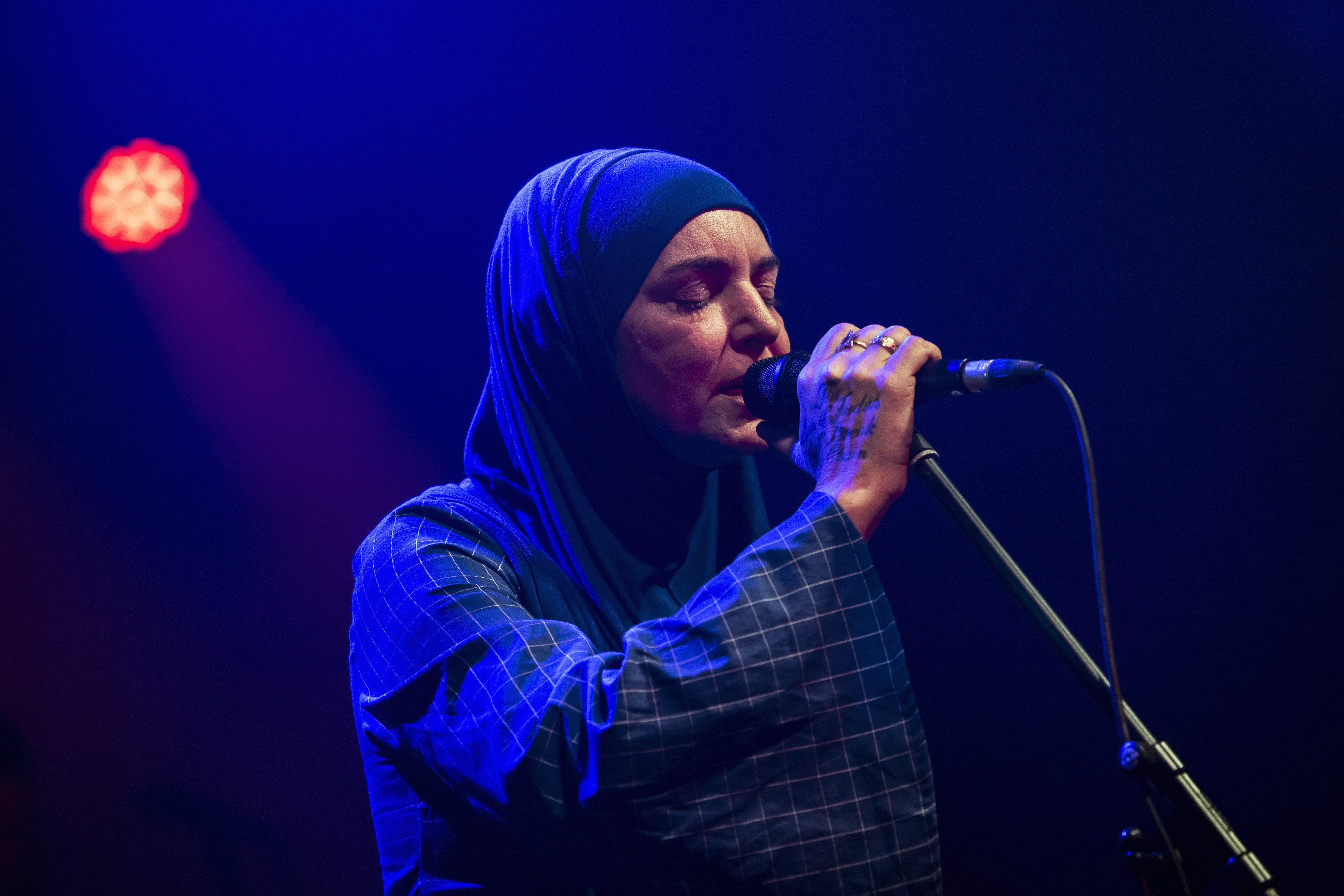 Irish singer Sinead O'Connor performs during her concert at Akvarium Klub in Budapest, Hungary, 09 December 2019 
