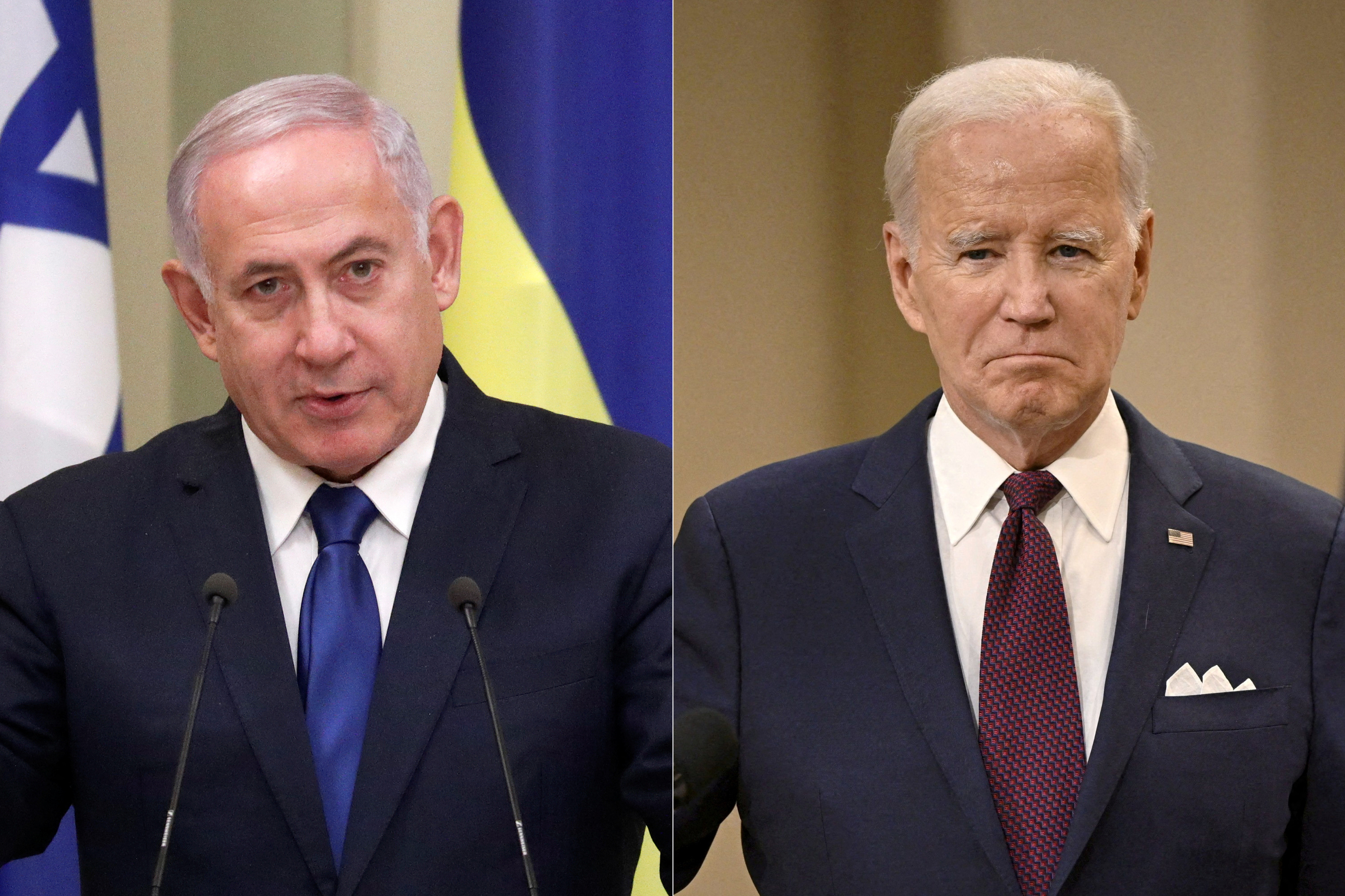 Israeli Prime Minister Benjamin Netanyahu and US President Joe Biden