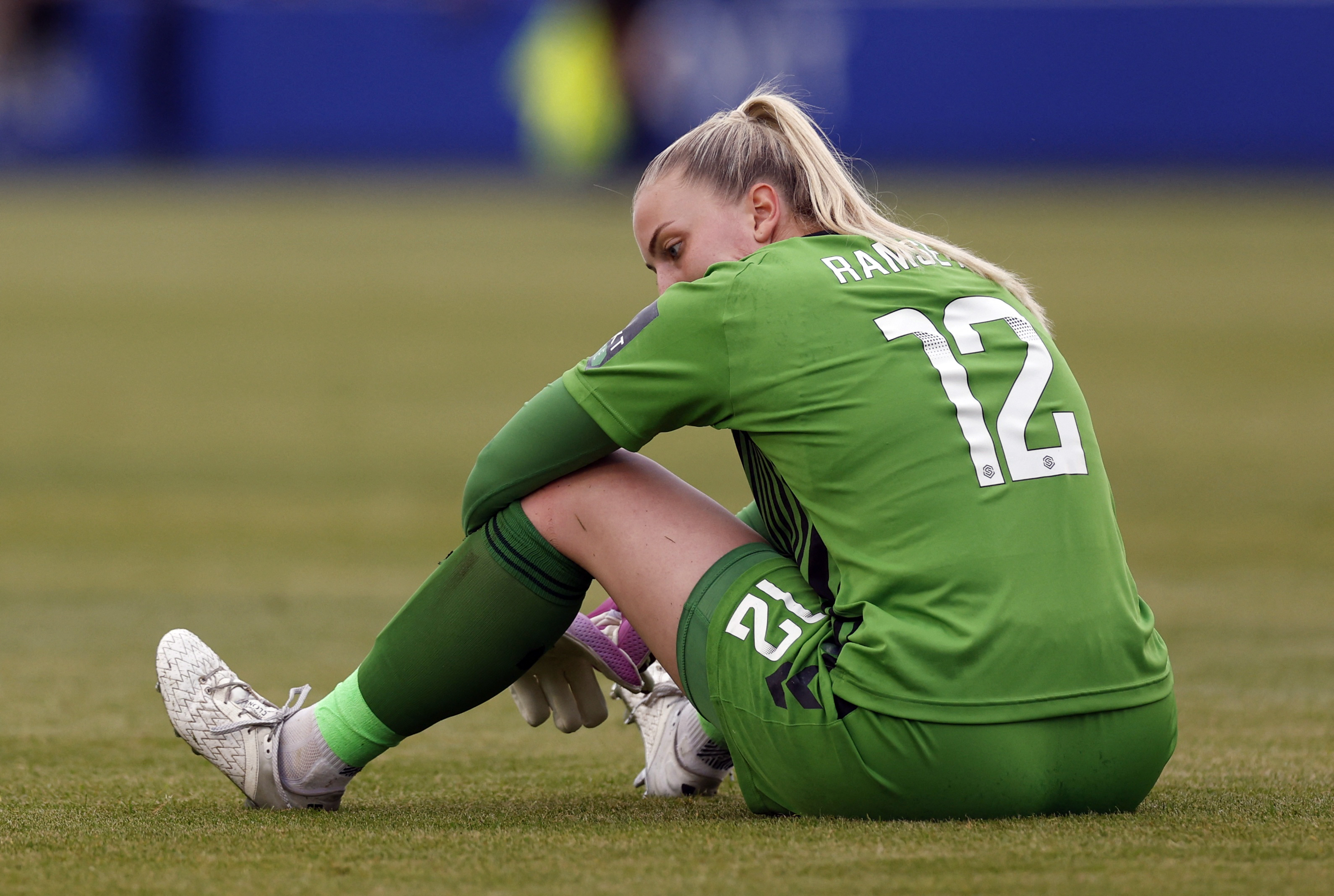 Everton's Emily Ramsey reacts during a game