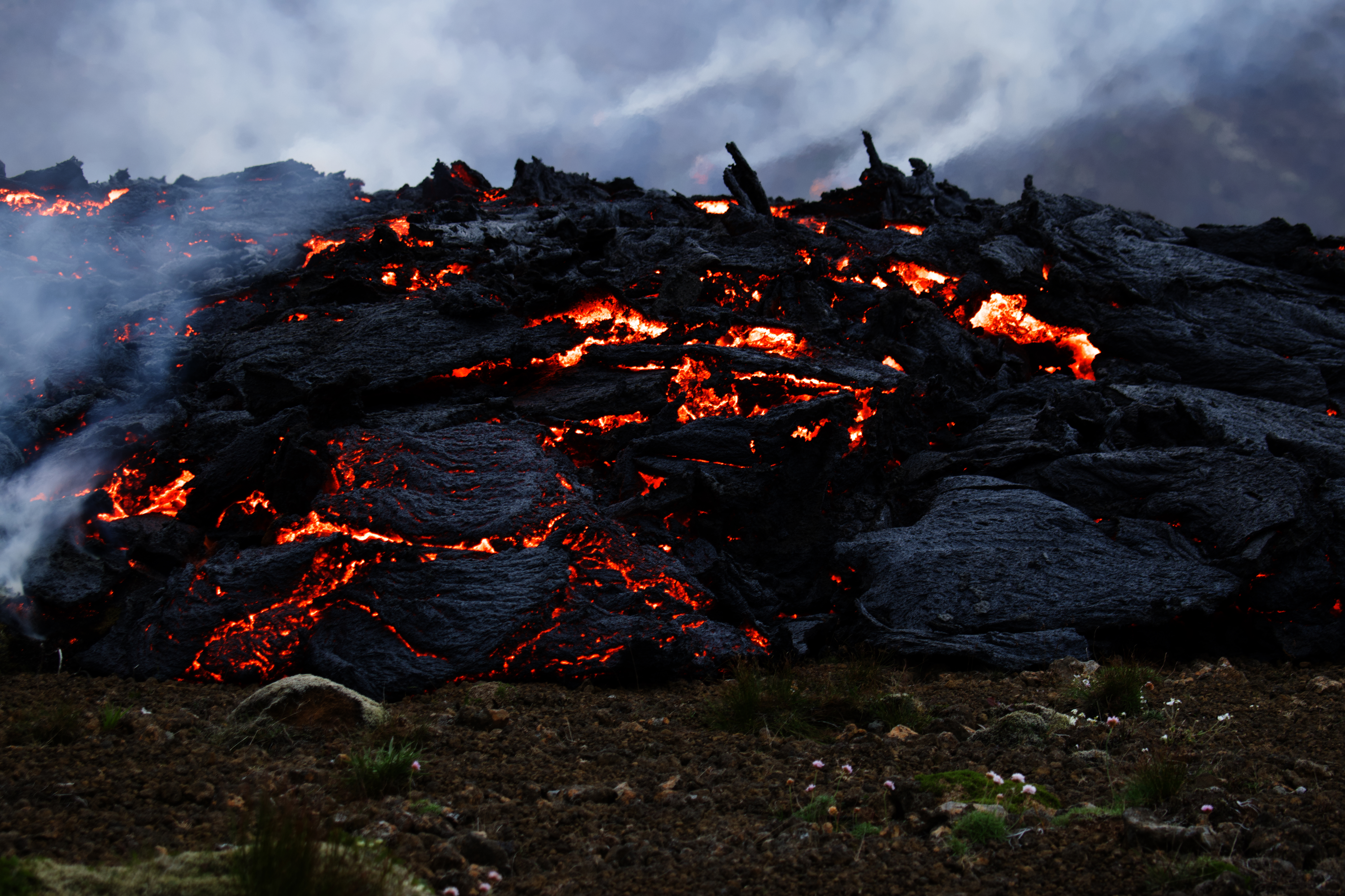 volcanic eruption near Litli Hrutur, south-west of Reykjavik