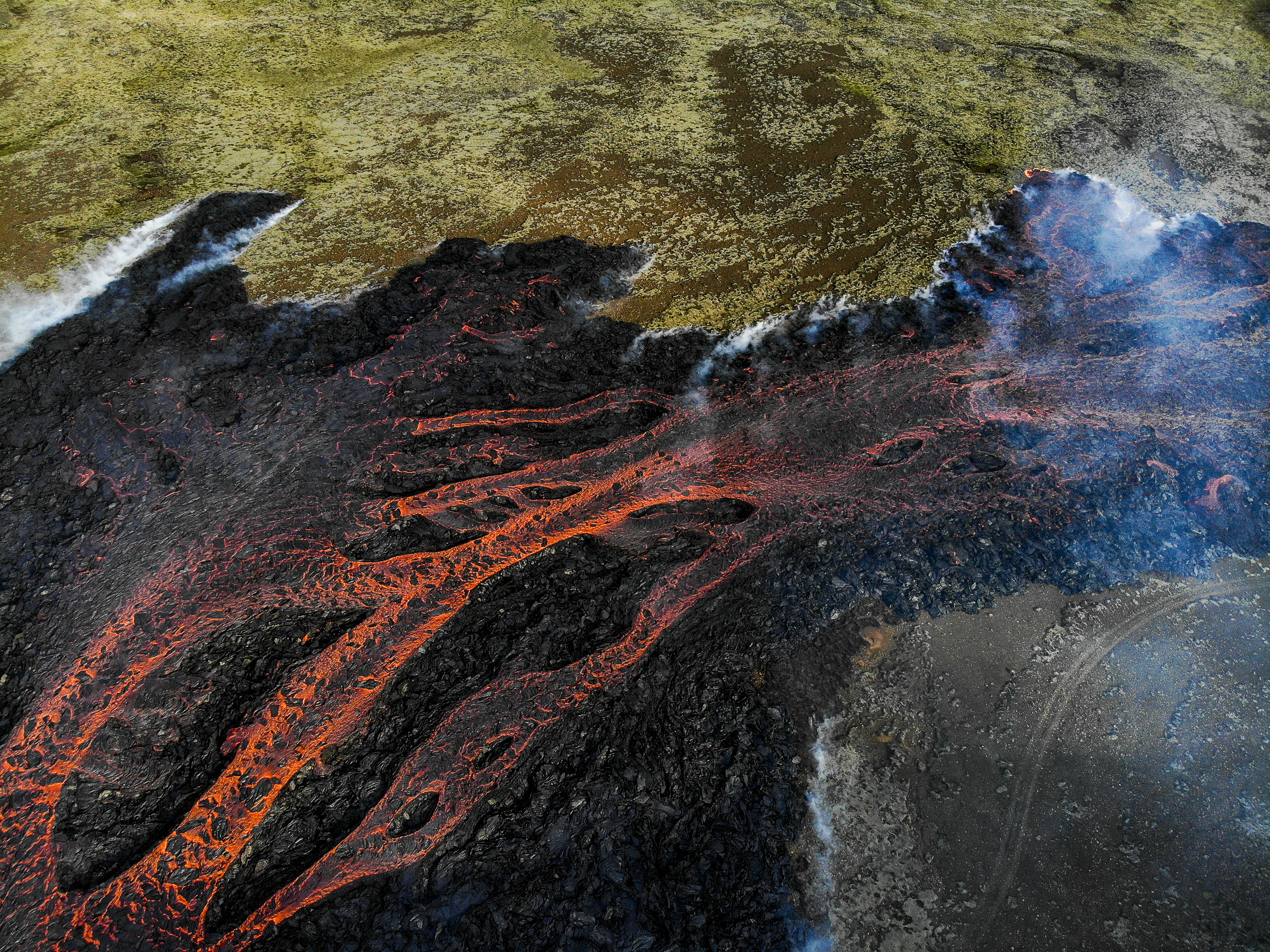 volcanic eruption near Litli Hrutur, south-west of Reykjavik