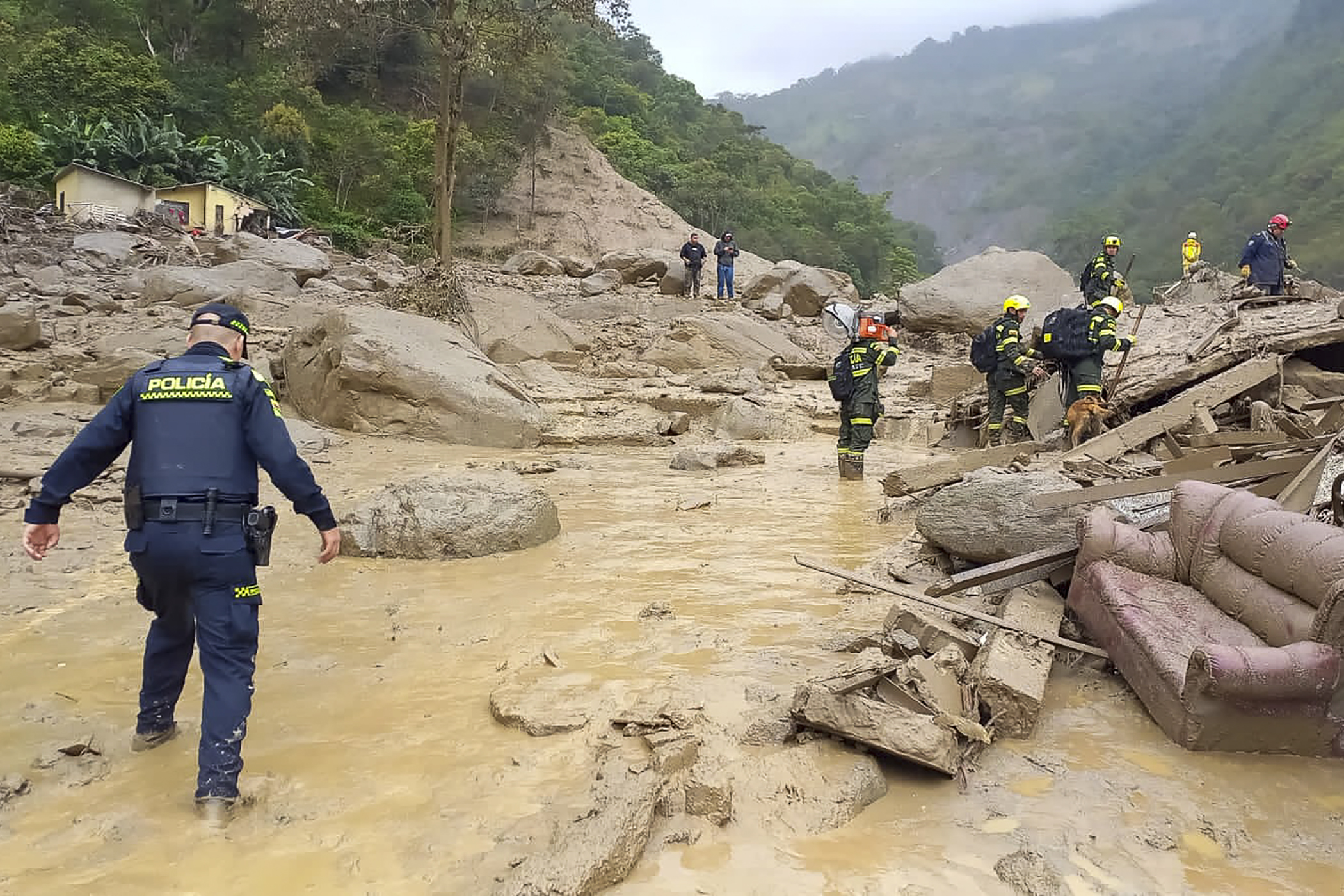 Heavy rains caused a landslide in Colombia's Quetame municipality late on July 17, 2023, that killed at least eight people