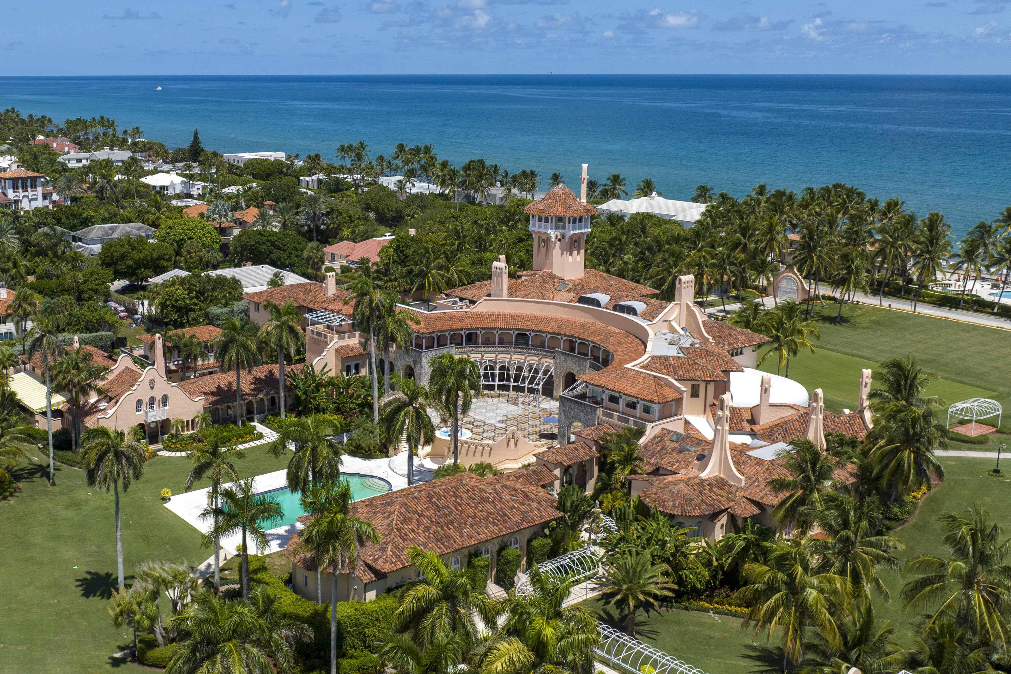 An aerial view of former President Donald Trump's sprawling beachside Mar-a-Lago club in Palm Beach, Fla., on Aug. 31, 2022.
