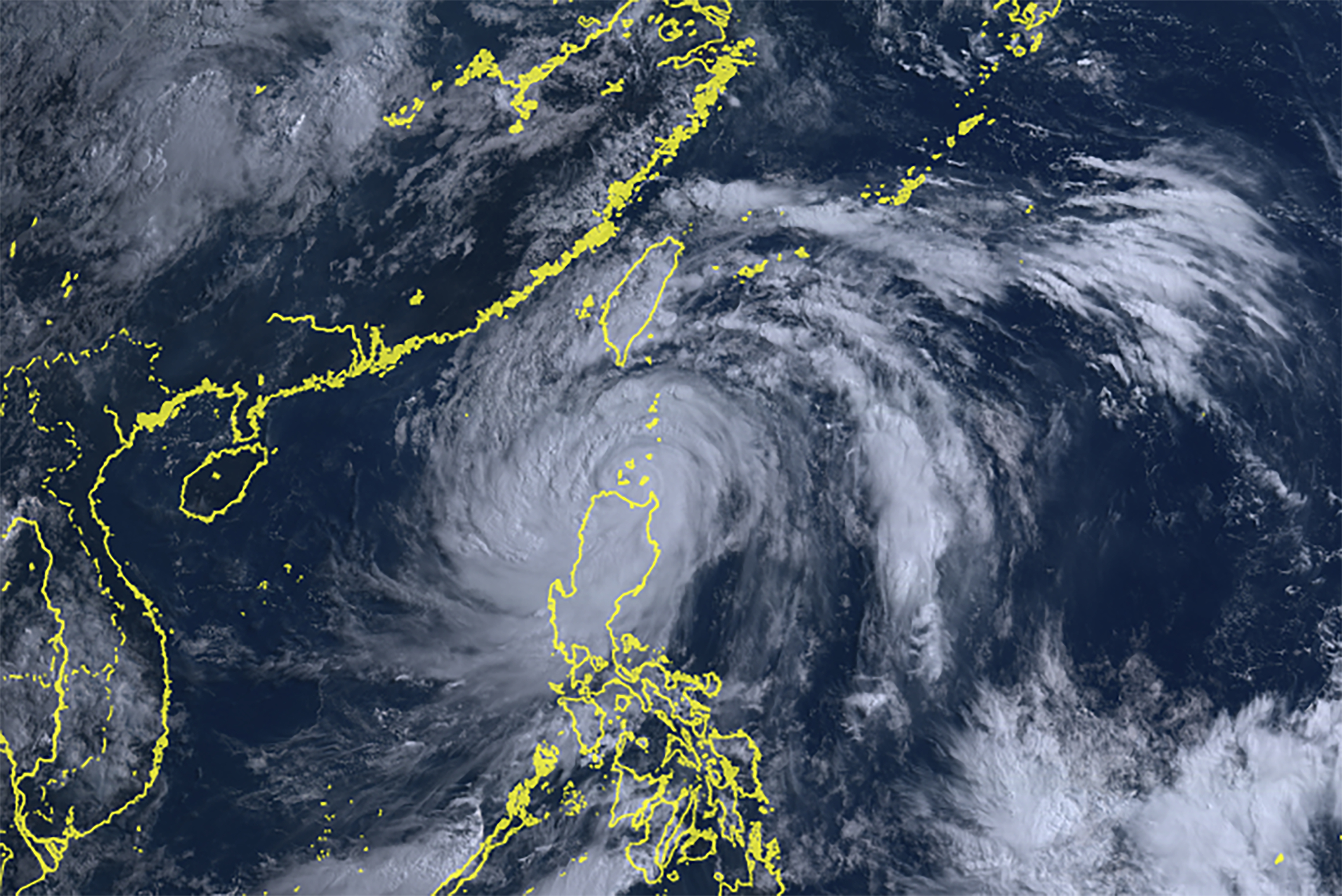 This satellite image taken by a Japanese weather satellite shows Typhoon Doksuri over East Asia on Wednesday, July 26, 2023.