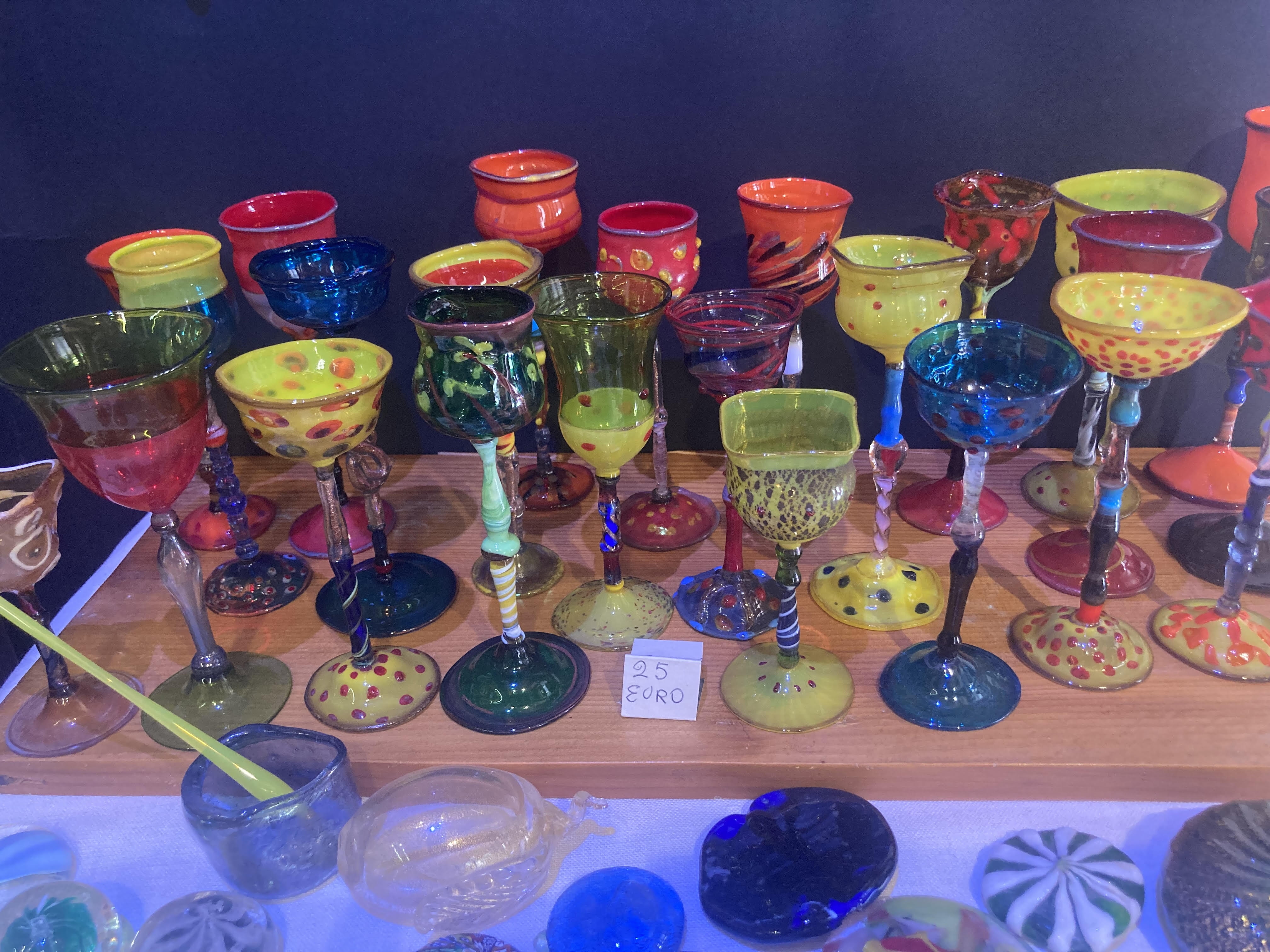 A photo of glassblown chalices