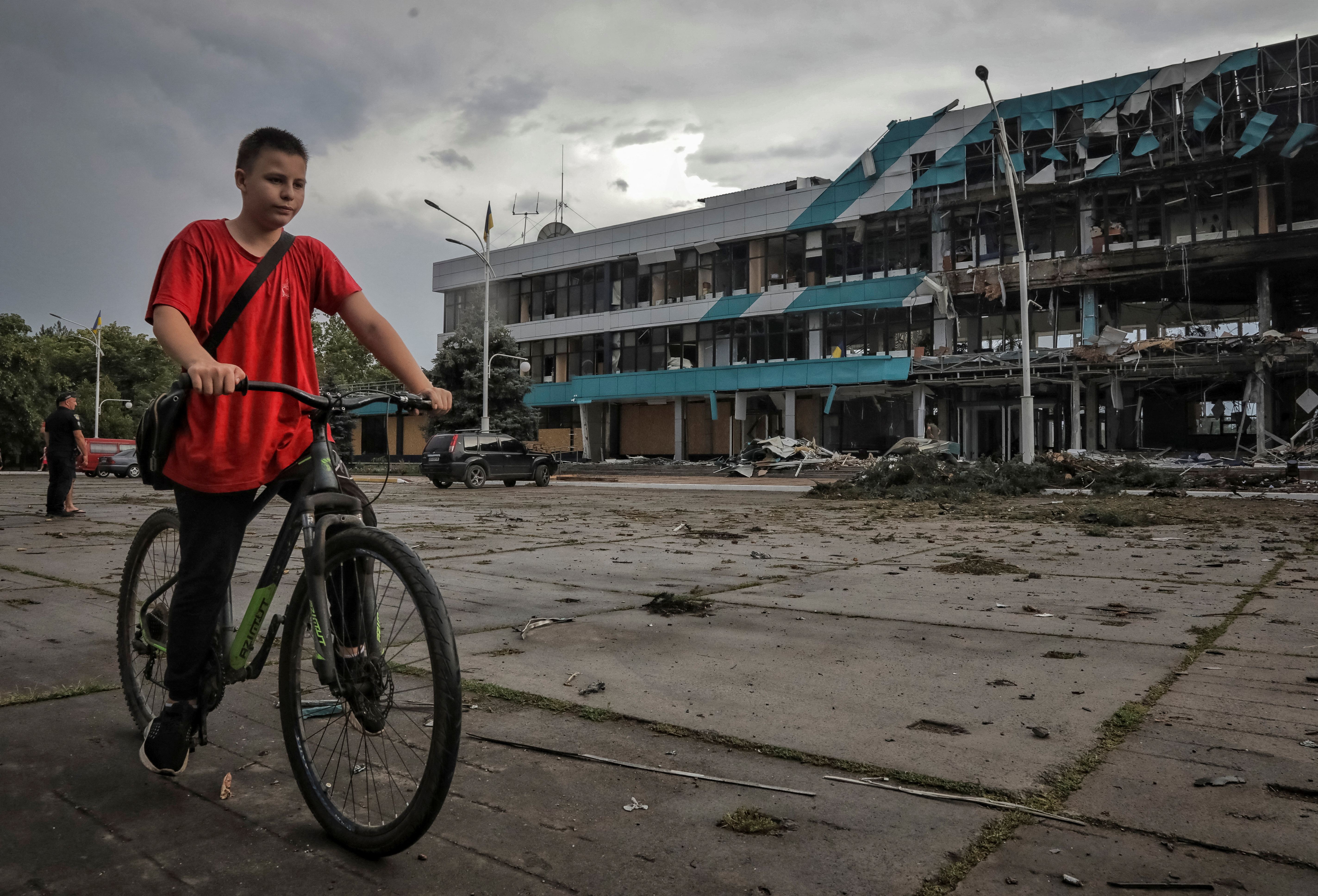 A view shows a marine station building destroyed during a Russian drone strike, amid Russia's attack on Ukraine, in Izmail, Odesa region, Ukraine August 2, 2023. REUTERS/Nina Liashenko