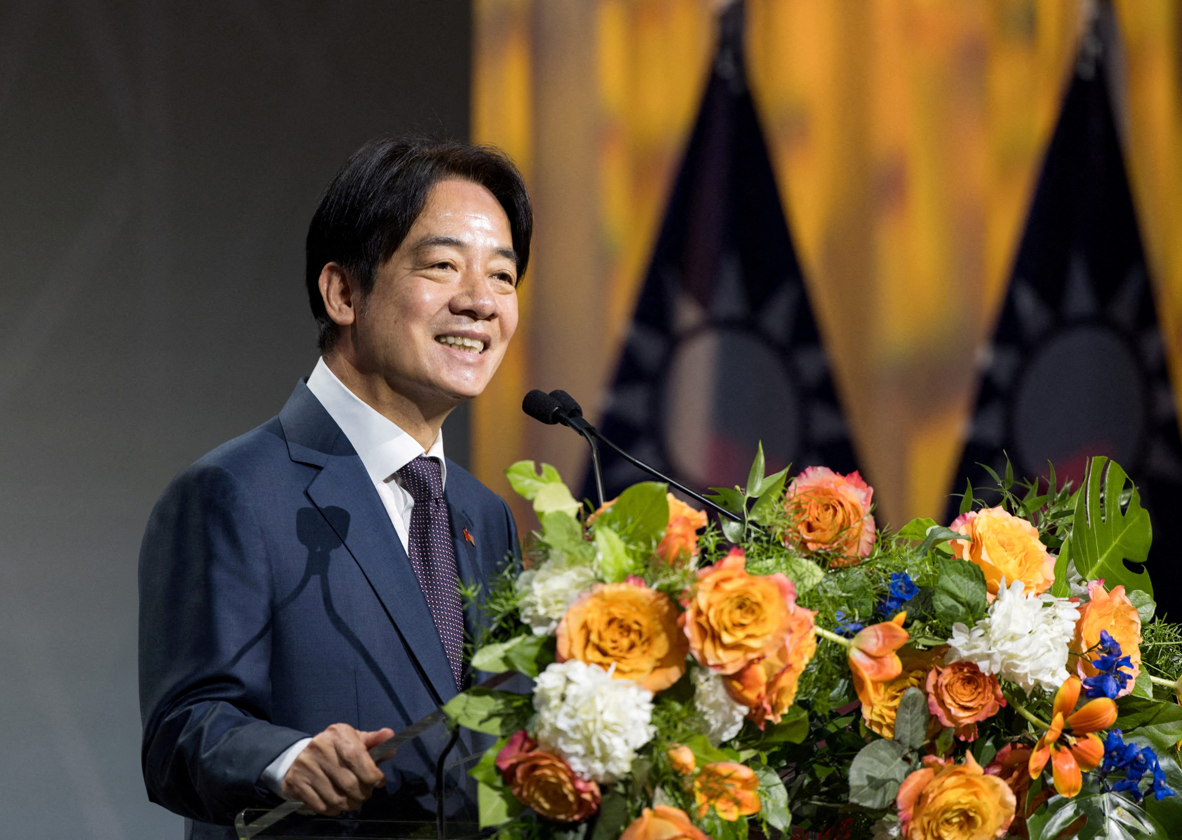 Taiwan's Vice President William Lai speaks during a luncheon in New York City