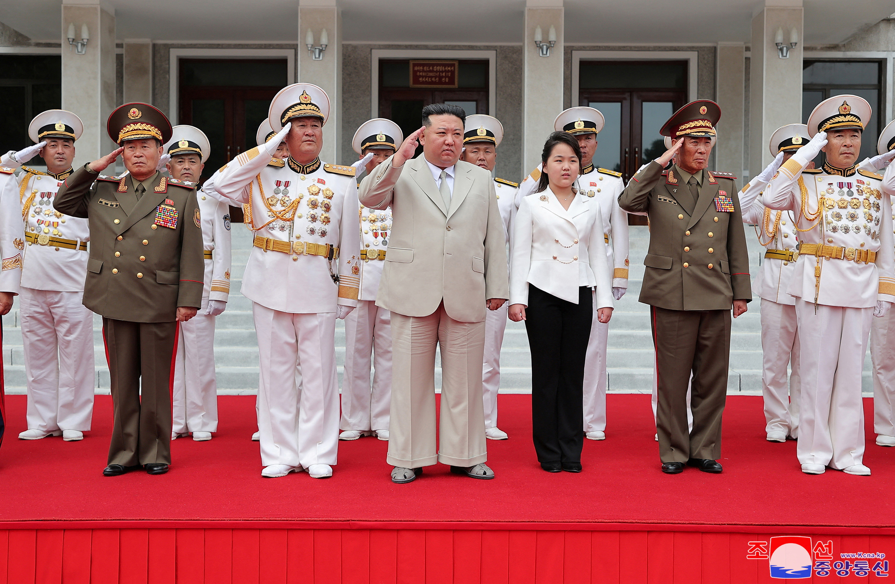 North Korean leader Kim Jong Un visits the Naval Command of the Korean People's Army