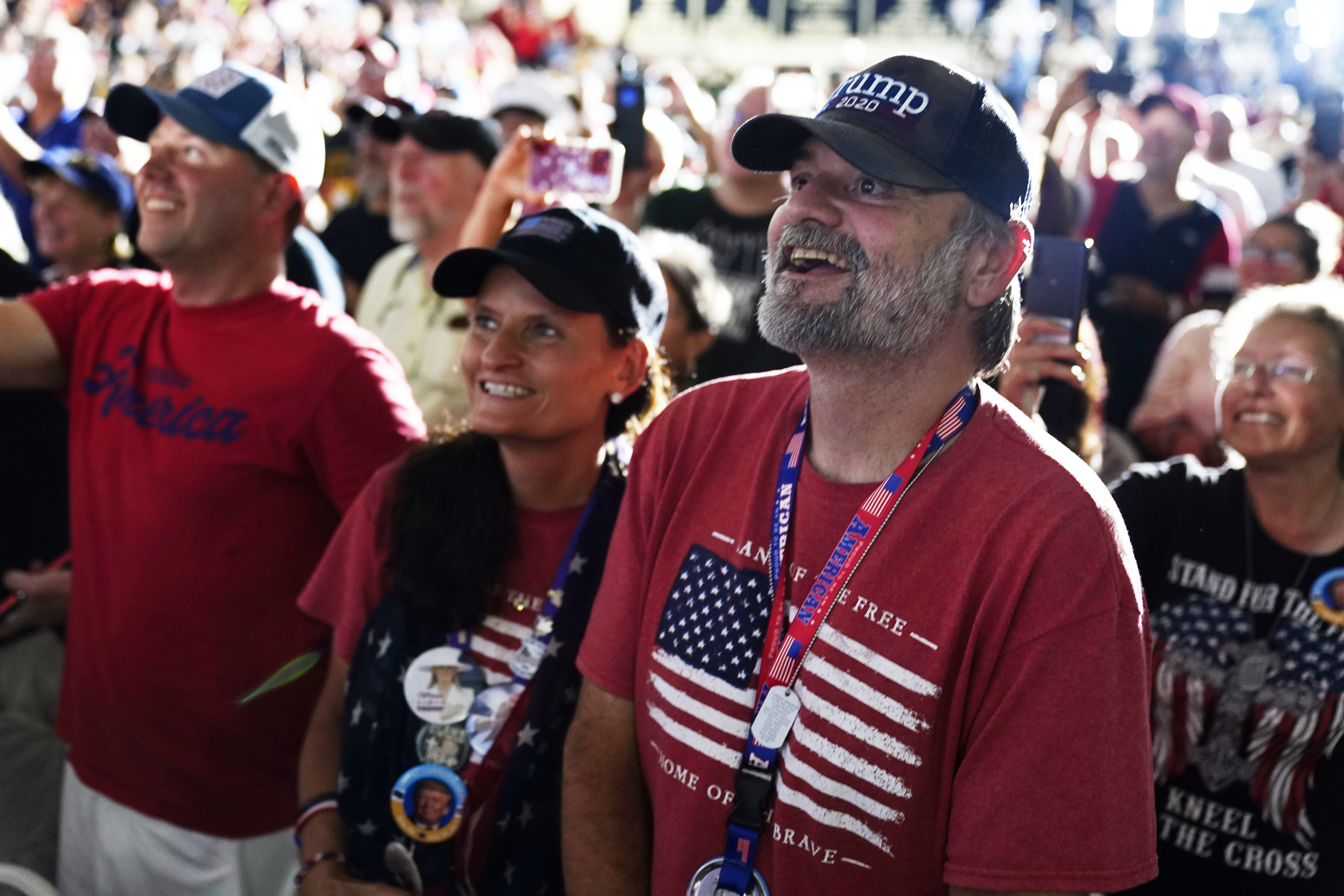 Trump supporters at a rally in New Hampshire