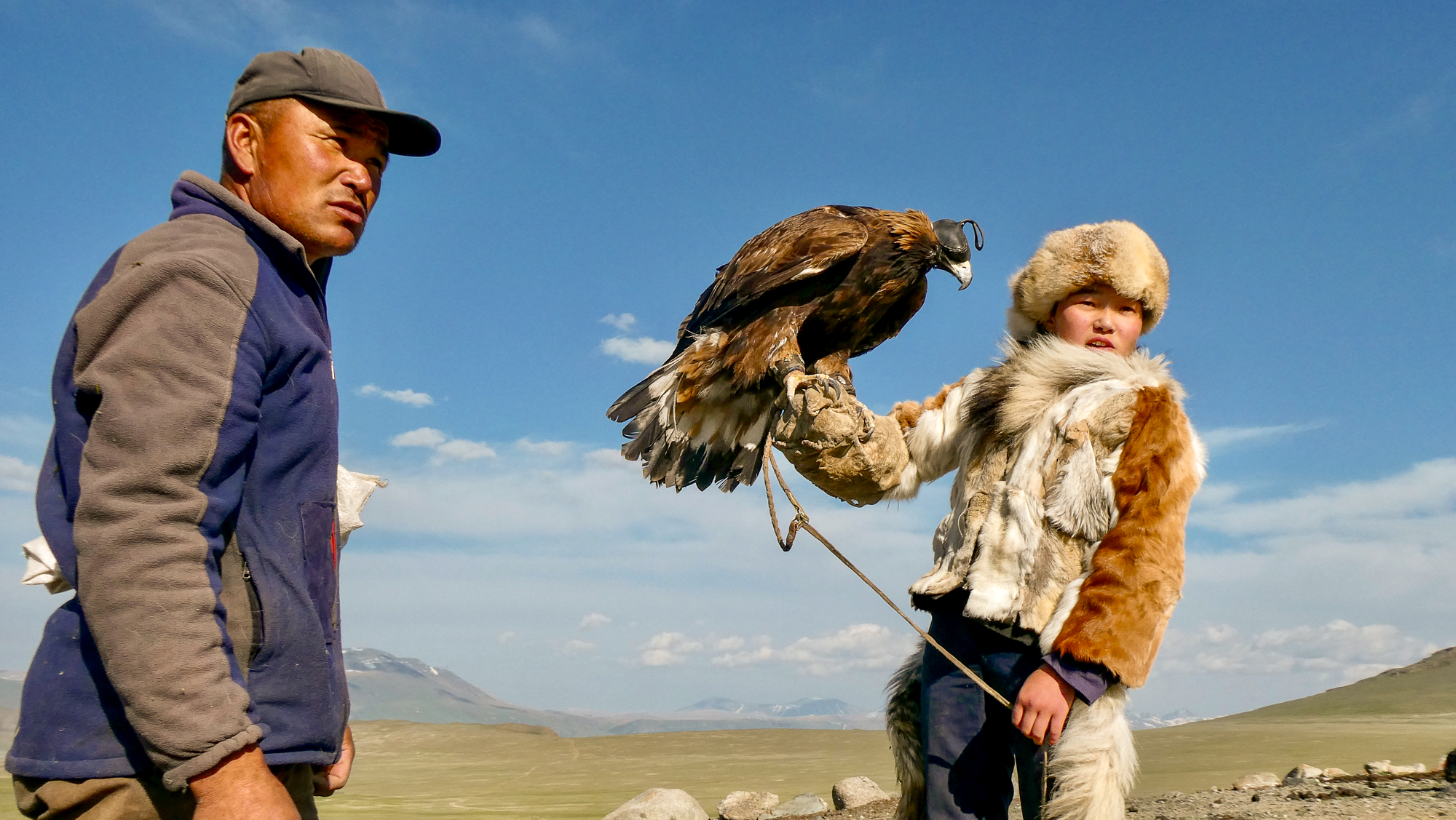 Kazakh eagle hunters in Mongolia