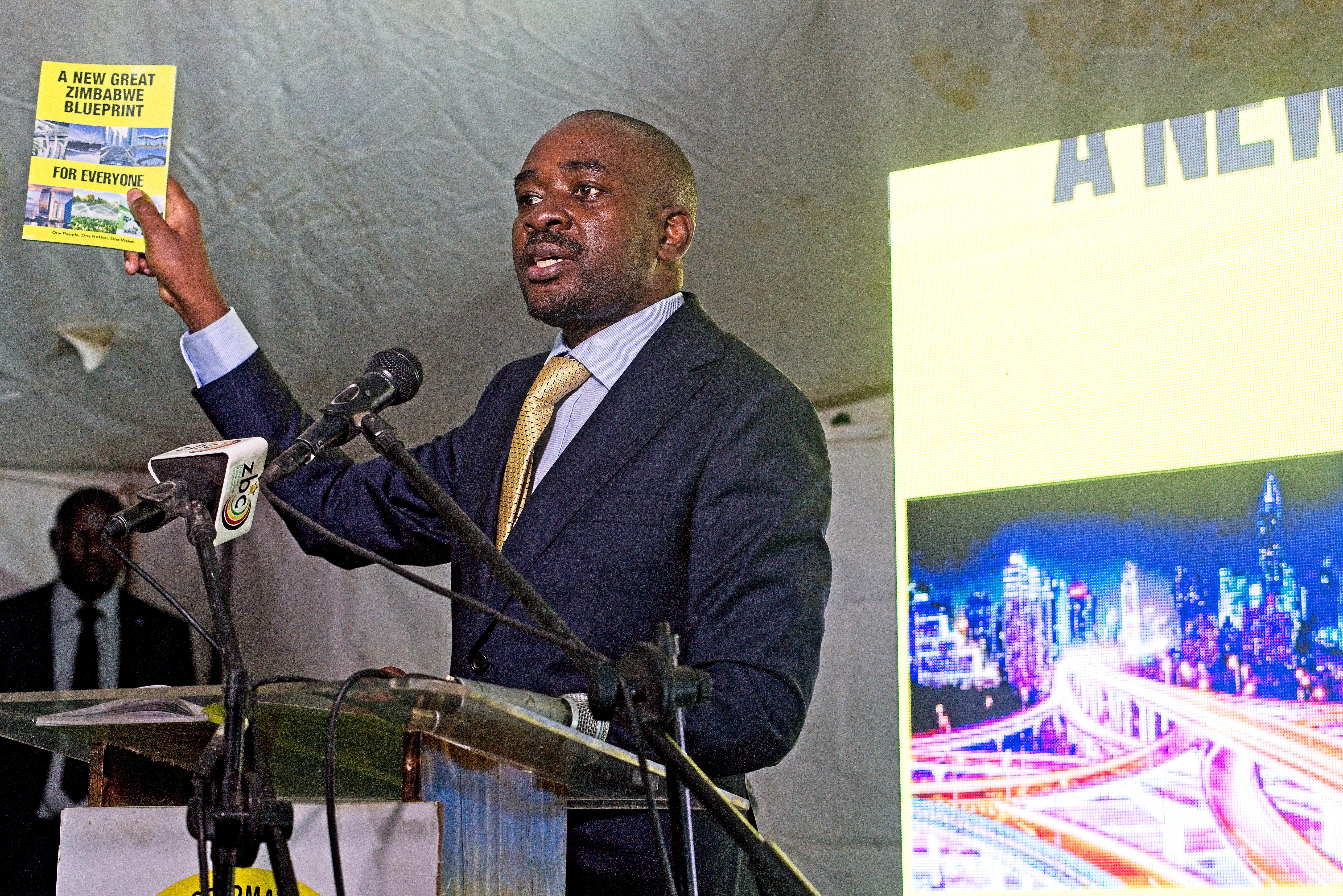 Nelson Chamisa, president of Zimbabwe's main opposition movement the Citizen's Coalition for Change (CCC)