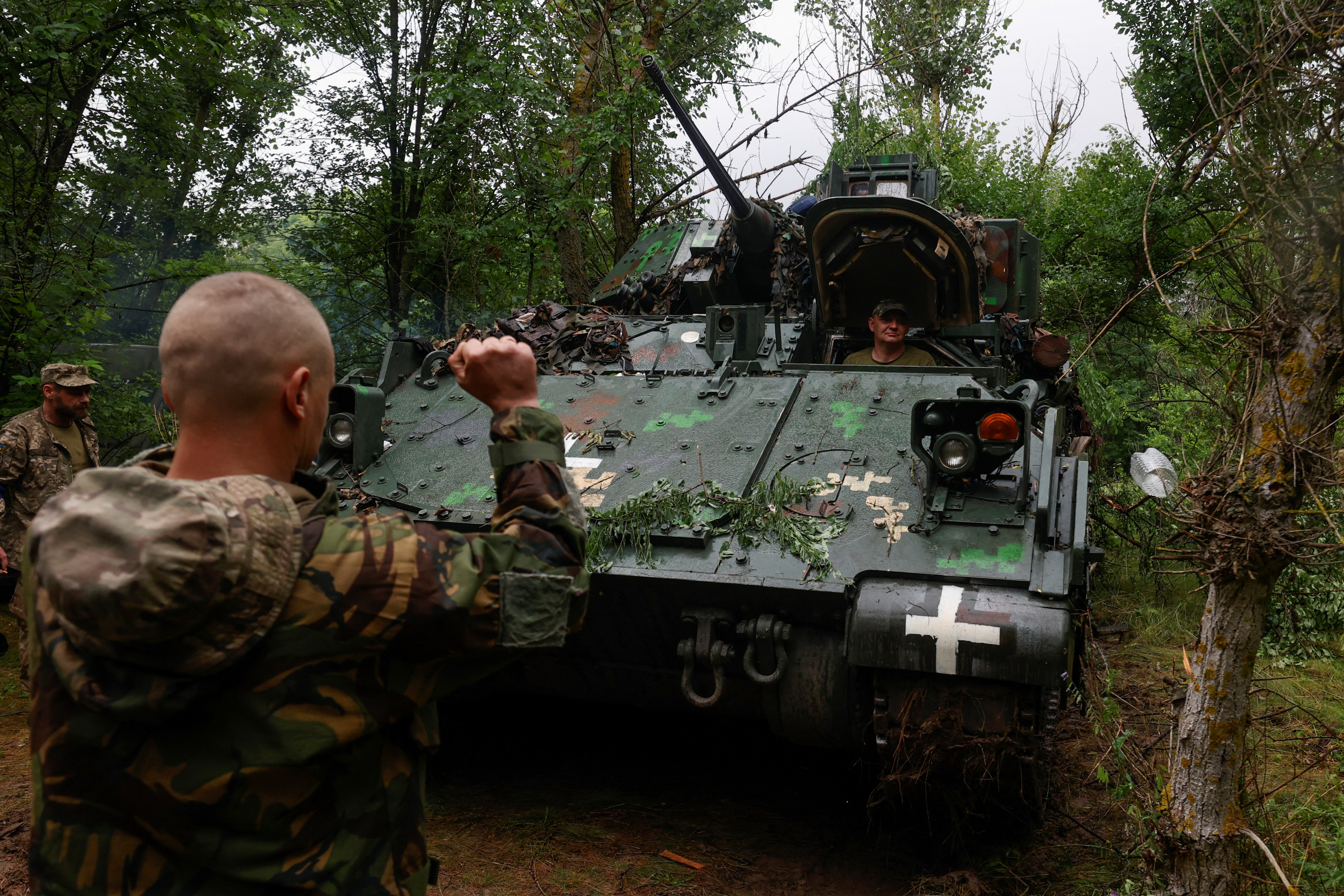 Ukrainian forces near a frontline in Zaporizhzhia region on June 26, 2023.