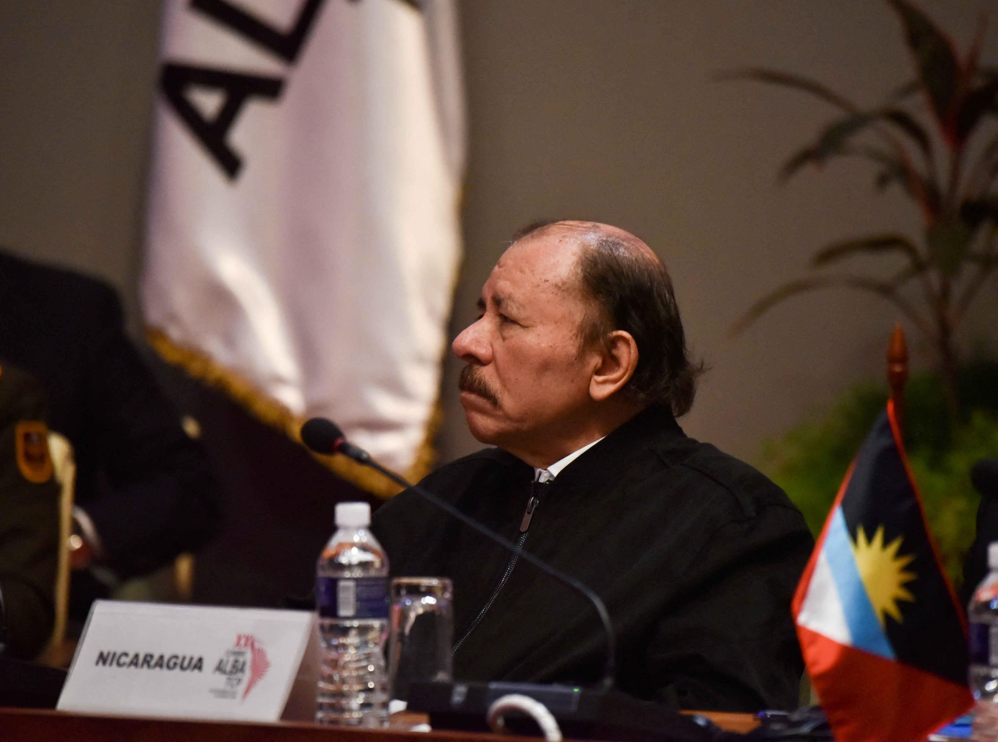 Nicaraguas President Daniel Ortega attends a two-day meeting with ALBA group representatives at the Revolution Palace in Havana, Cuba, December 14, 2021.